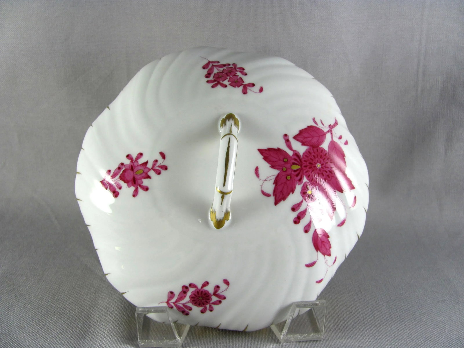 Herend Chinese Bouquet Raspberry Bon Bon Bonbonniere Candy Dish - 7