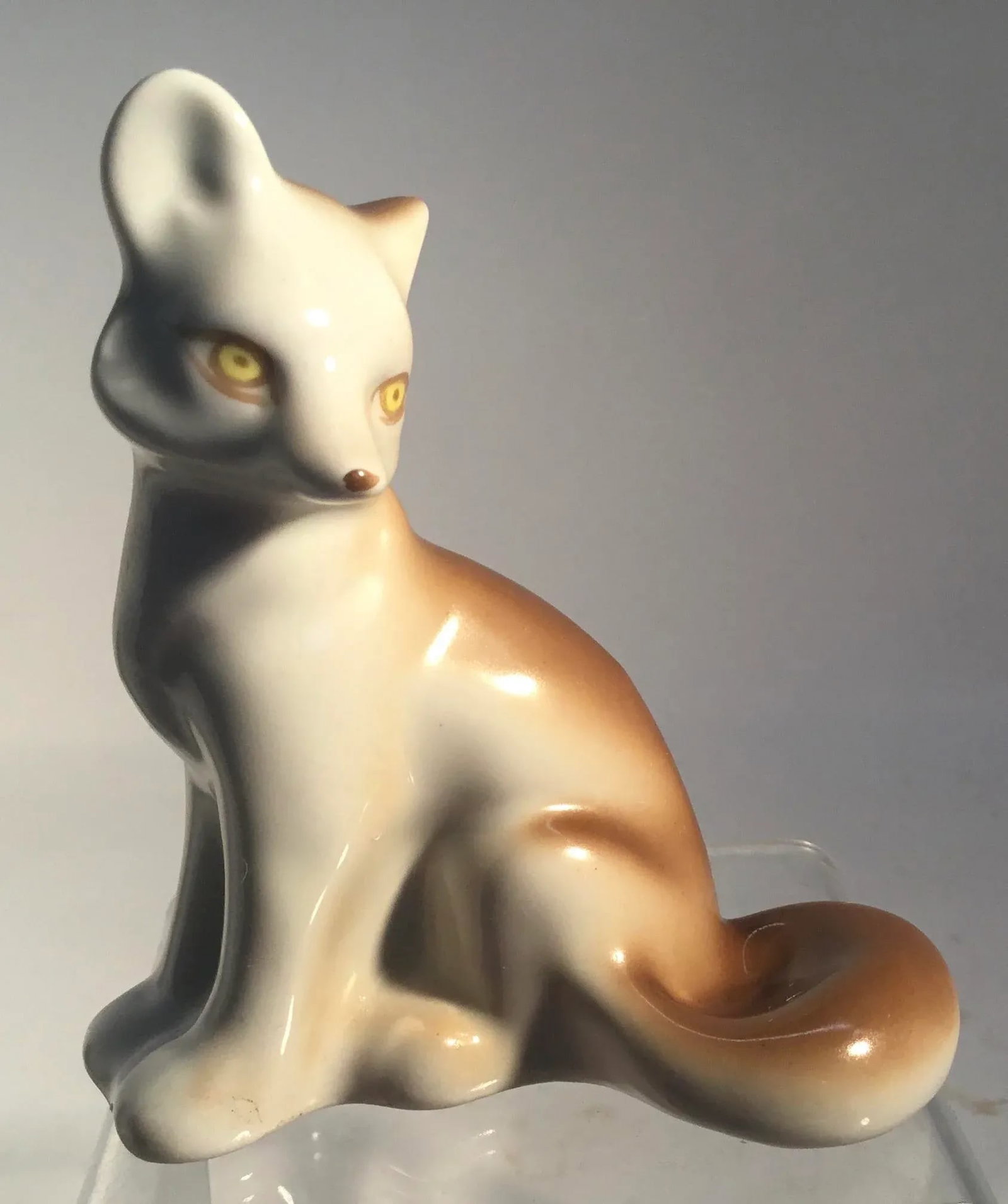 Vintage Russian Porcelain Figurine of a Fox - 2