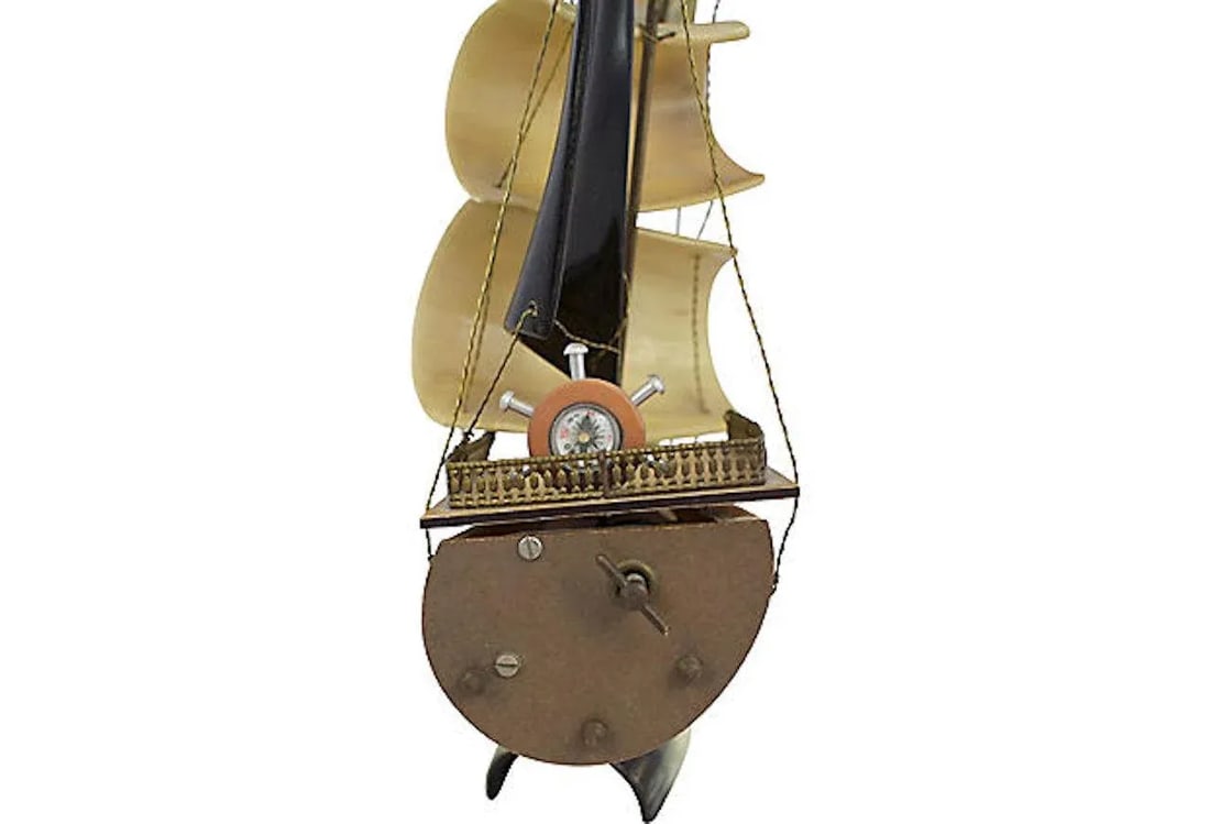 Mid-Century Italian Horn Musical Ship Model - 5