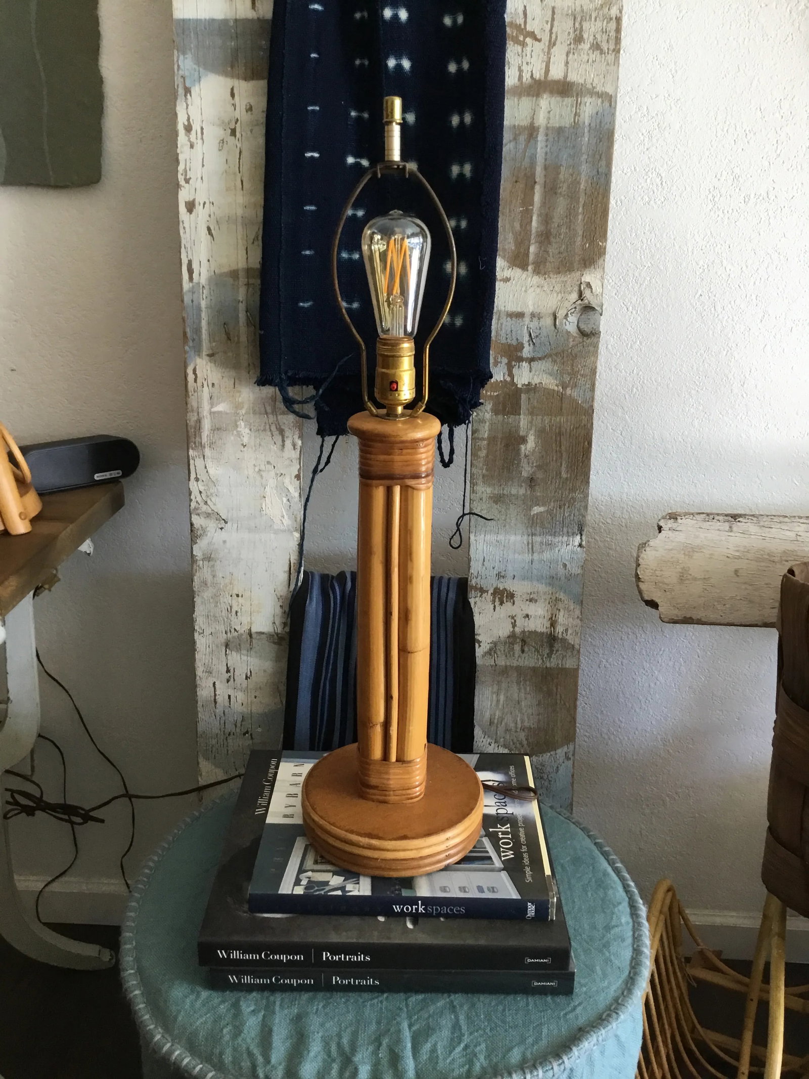 Mid Century Rattan Table Lamp - 12