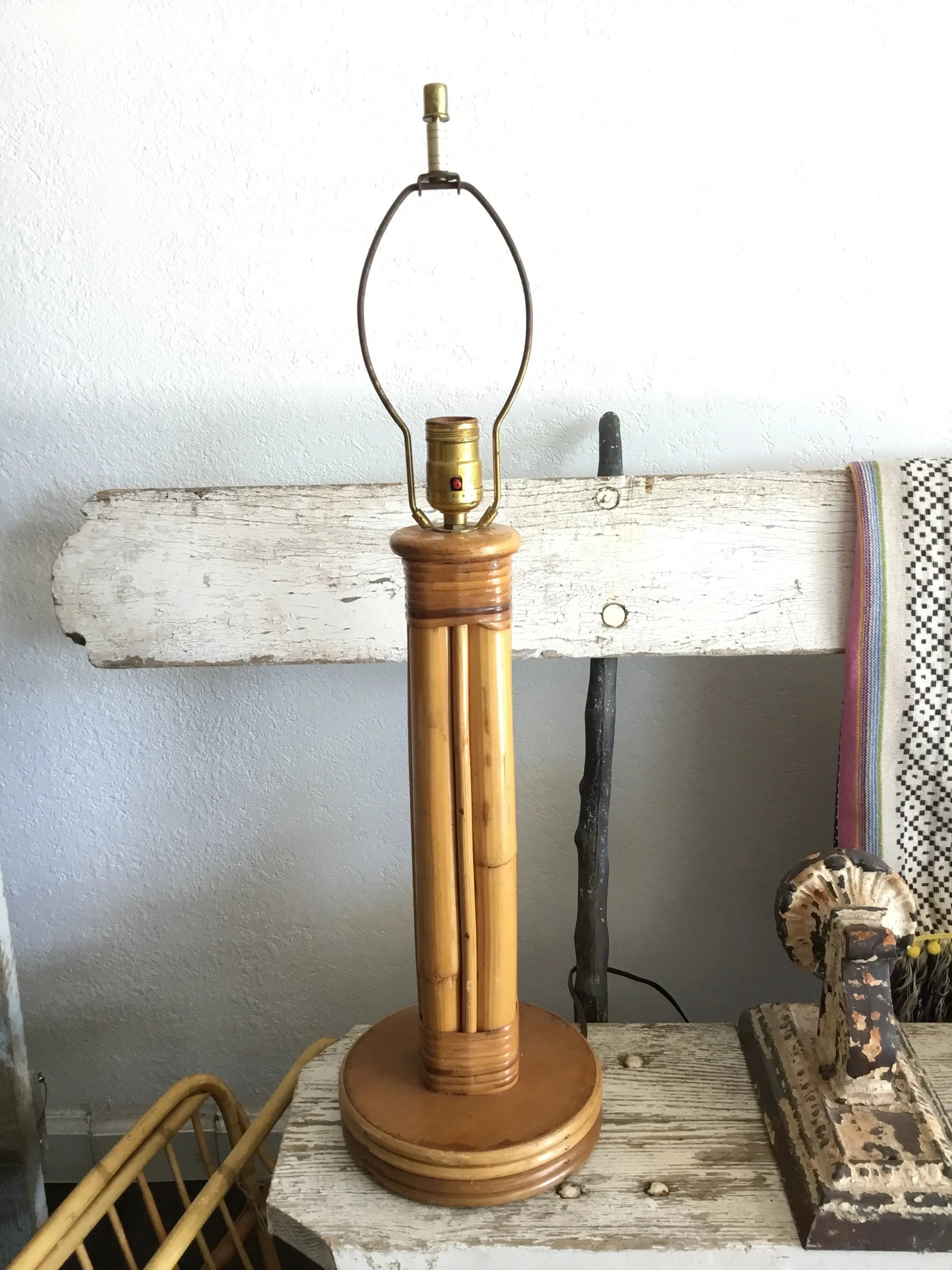 Mid Century Rattan Table Lamp - 13