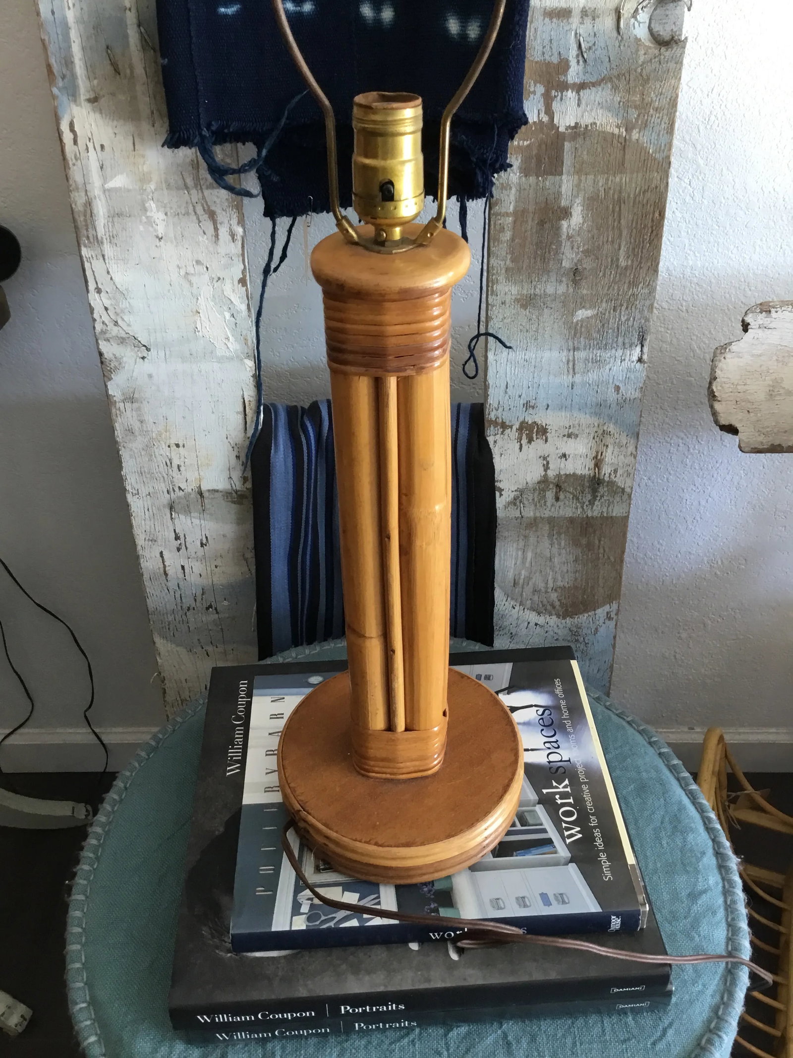 Mid Century Rattan Table Lamp - 4