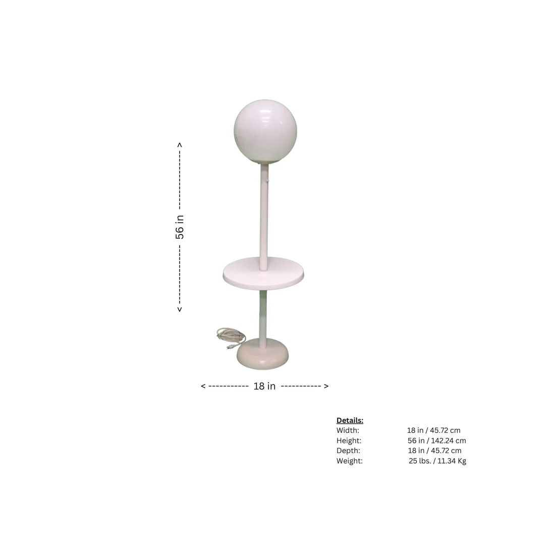 Vintage Mid Century Modern White Globe Floor Lamp - 2