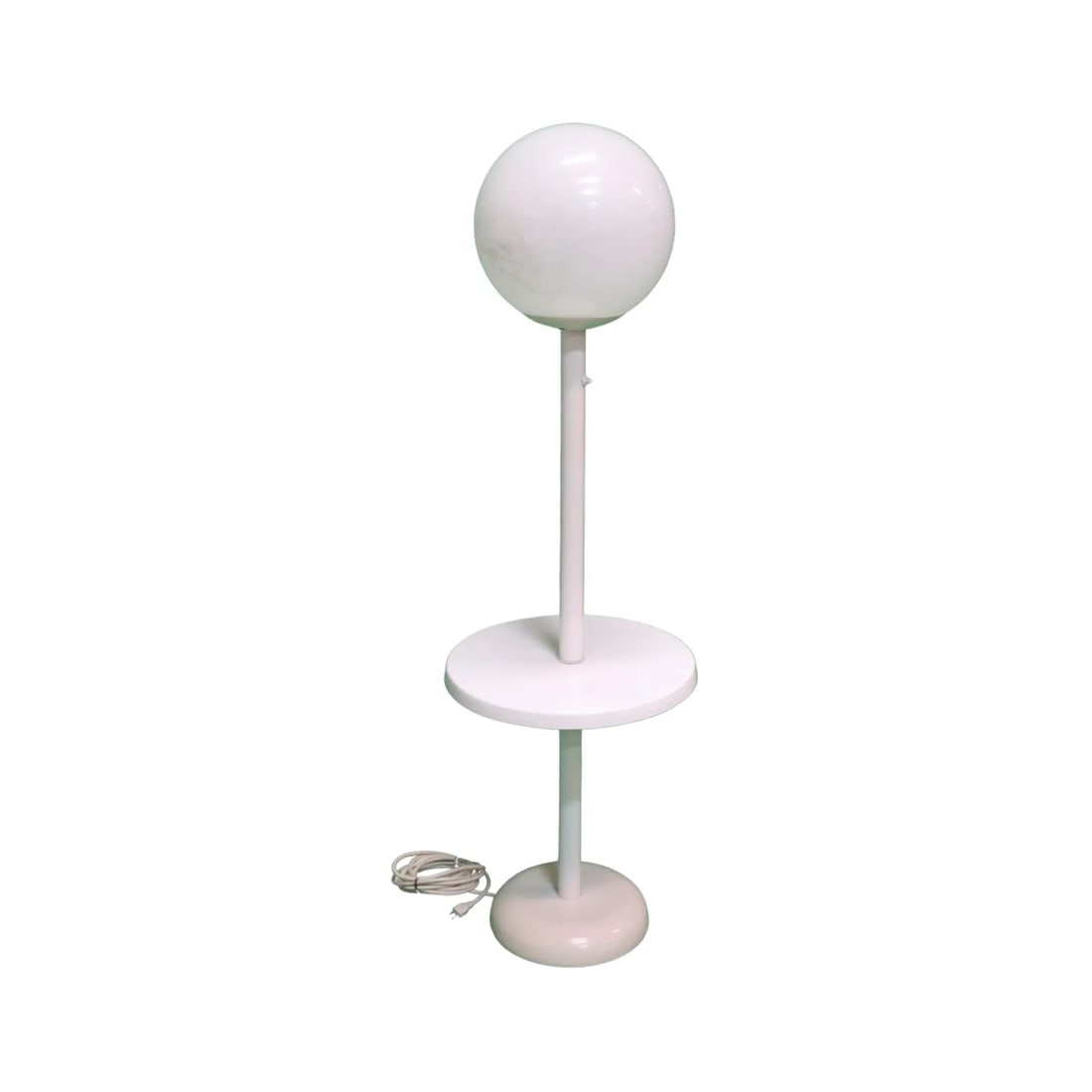 Vintage Mid Century Modern White Globe Floor Lamp - 3