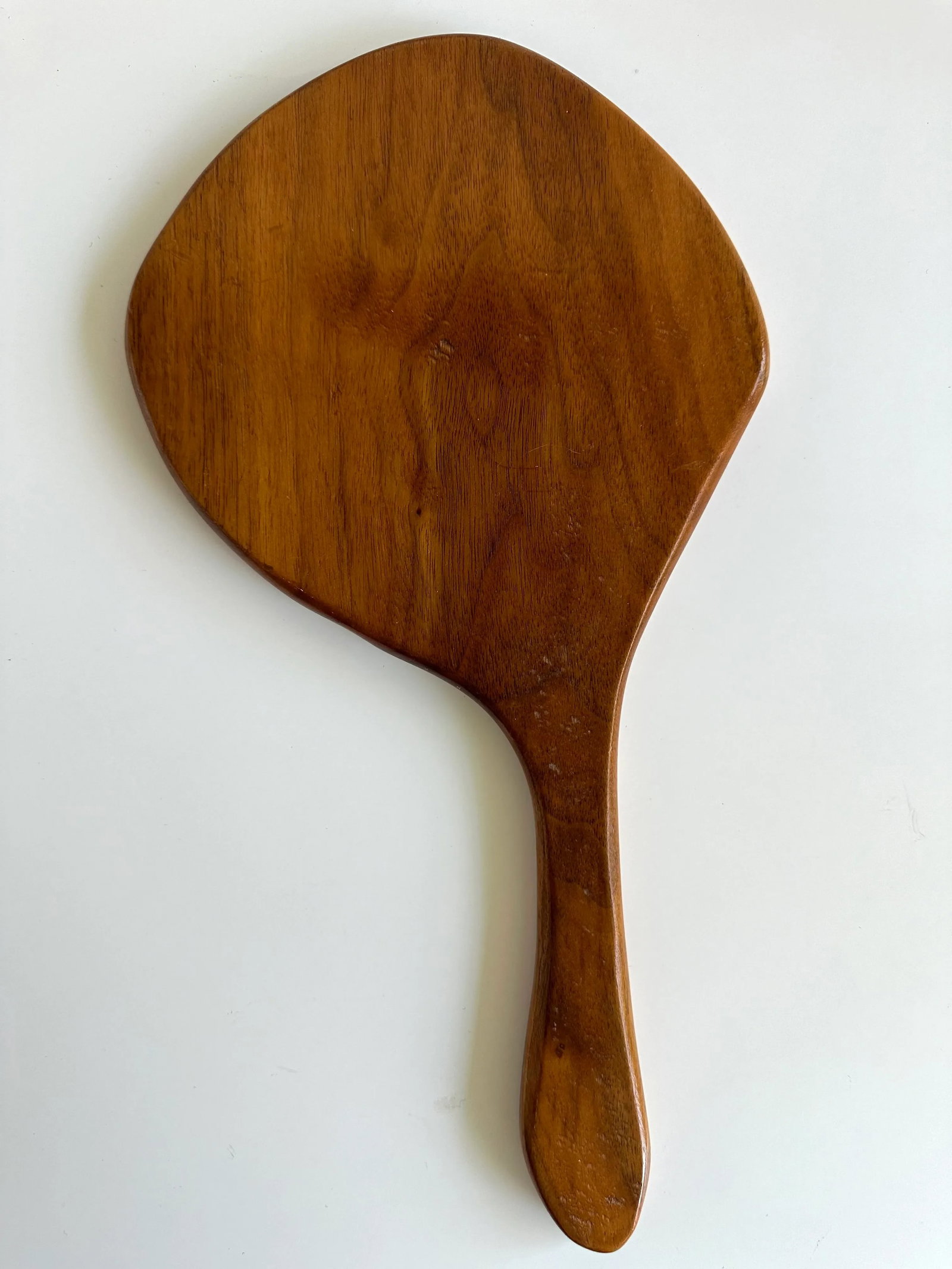 MCM Sculpted Walnut Hand Mirror - 2