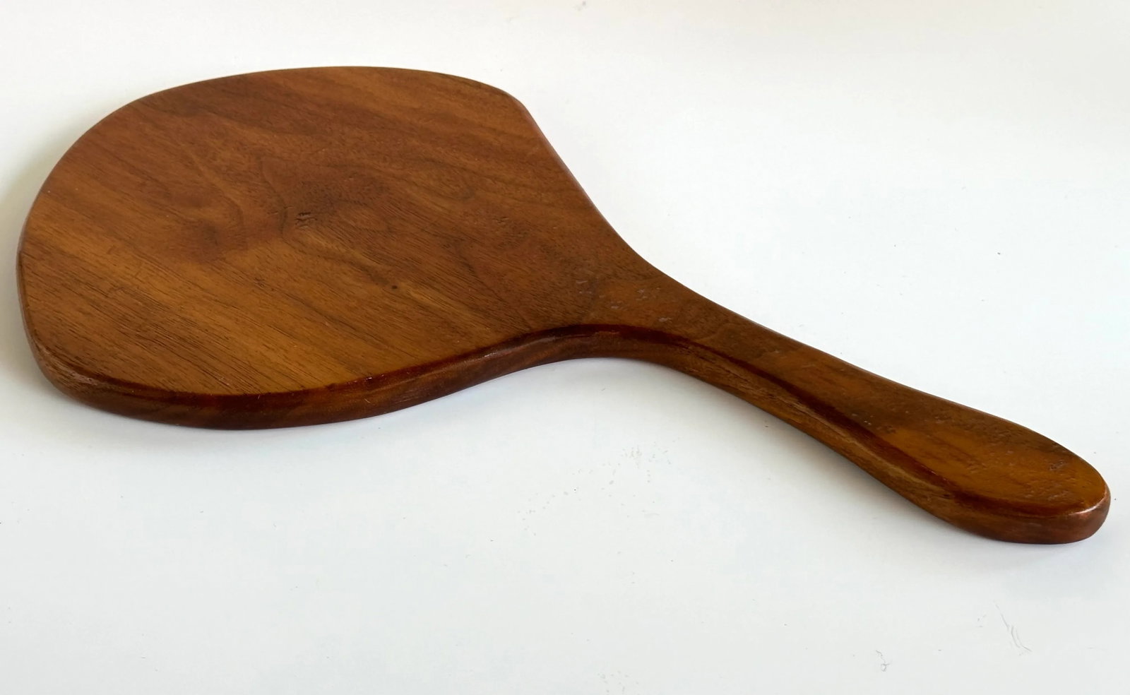 MCM Sculpted Walnut Hand Mirror - 3