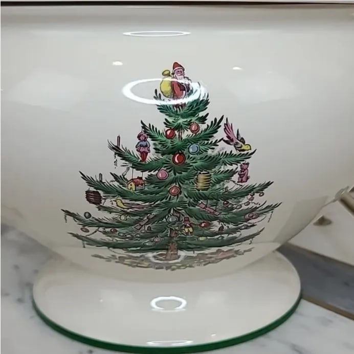 1990s Spode Christmas Tree Ceramic Soup Tureen - 2