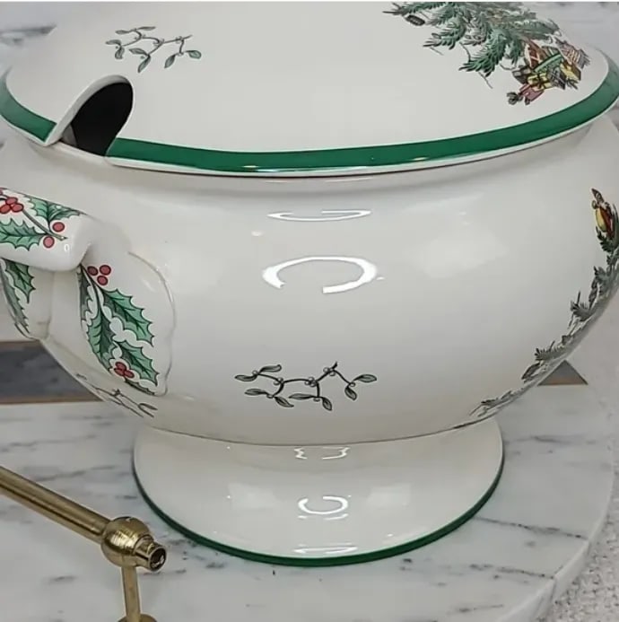 1990s Spode Christmas Tree Ceramic Soup Tureen - 5
