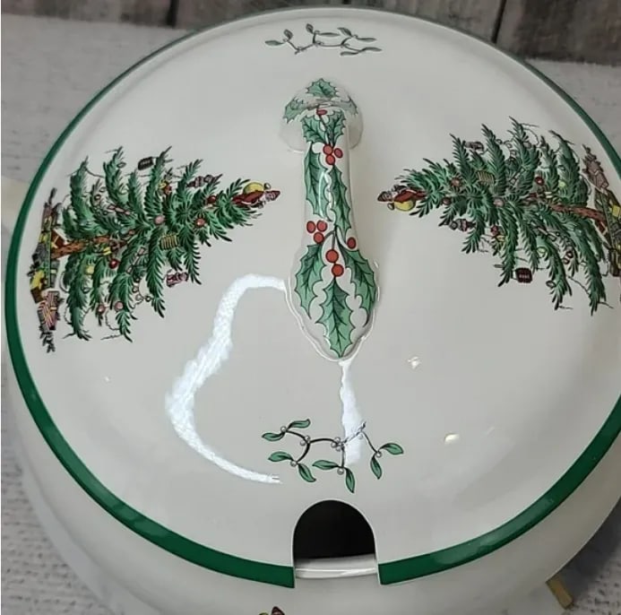 1990s Spode Christmas Tree Ceramic Soup Tureen - 8