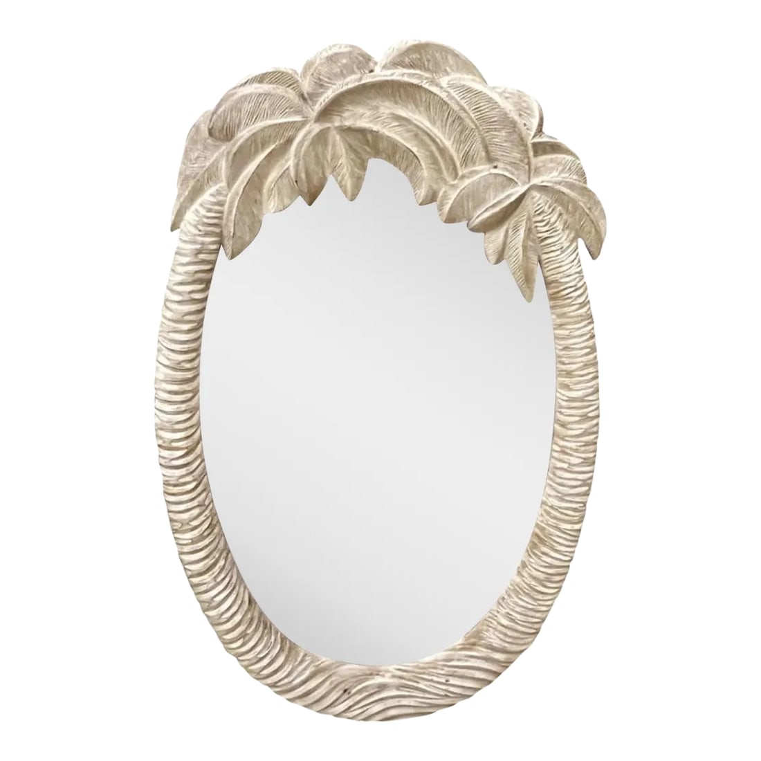 Vintage Palm Tree Mirror: Bring a breezy, tropical vibe to your space with this Vintage Coastal Carved Palm Tree Mirror. Featuring intricately carved palm tree motifs along the frame, this mirror evokes the relaxed charm of