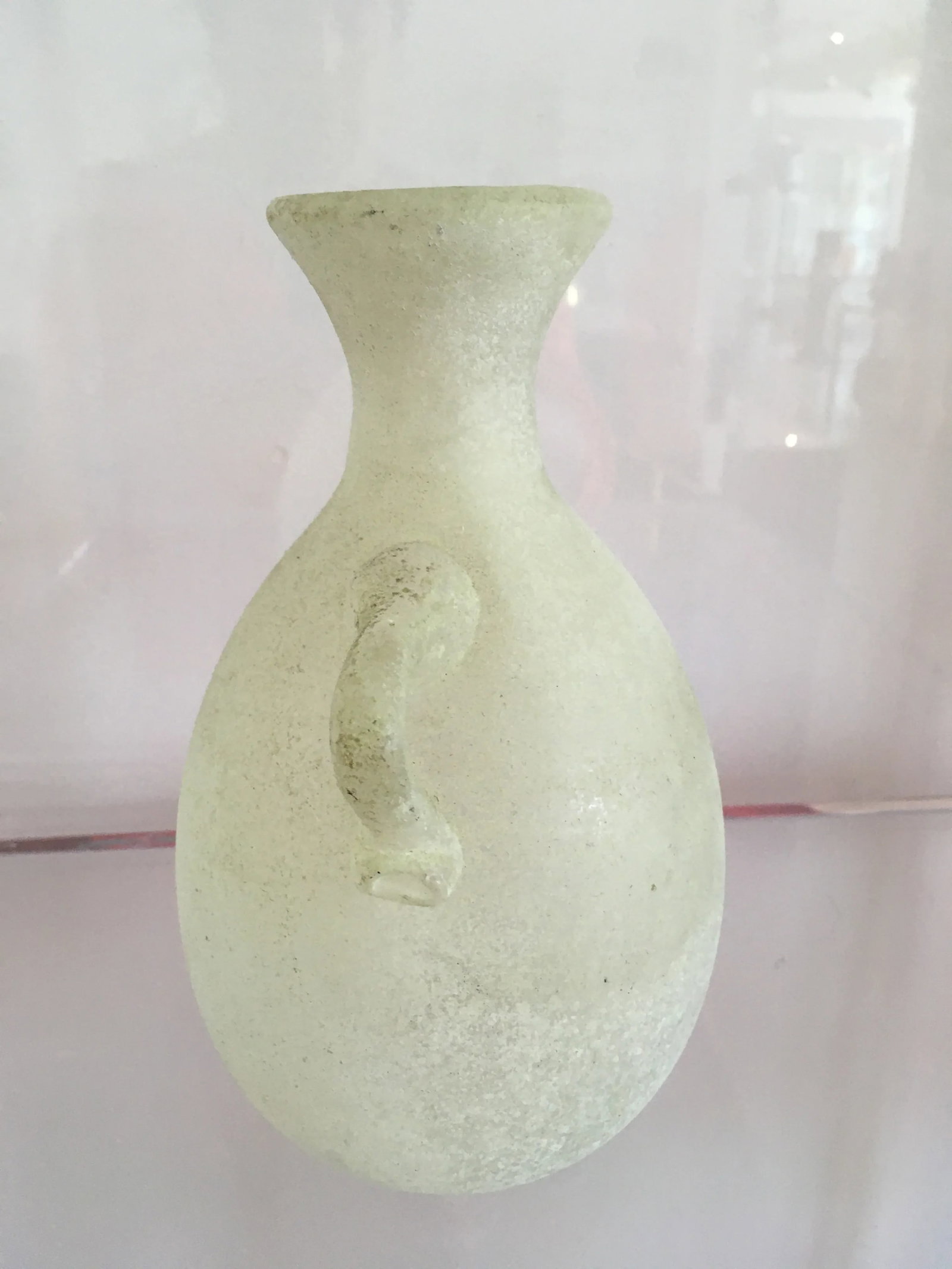 1970s Murano Glass Pale Green Scavo Vase - 10