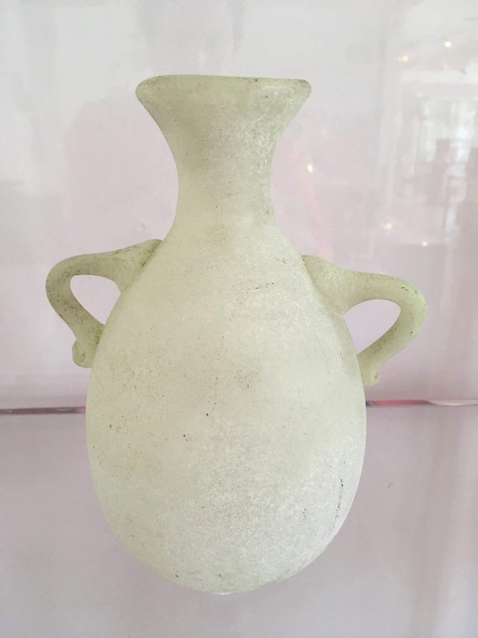 1970s Murano Glass Pale Green Scavo Vase - 11