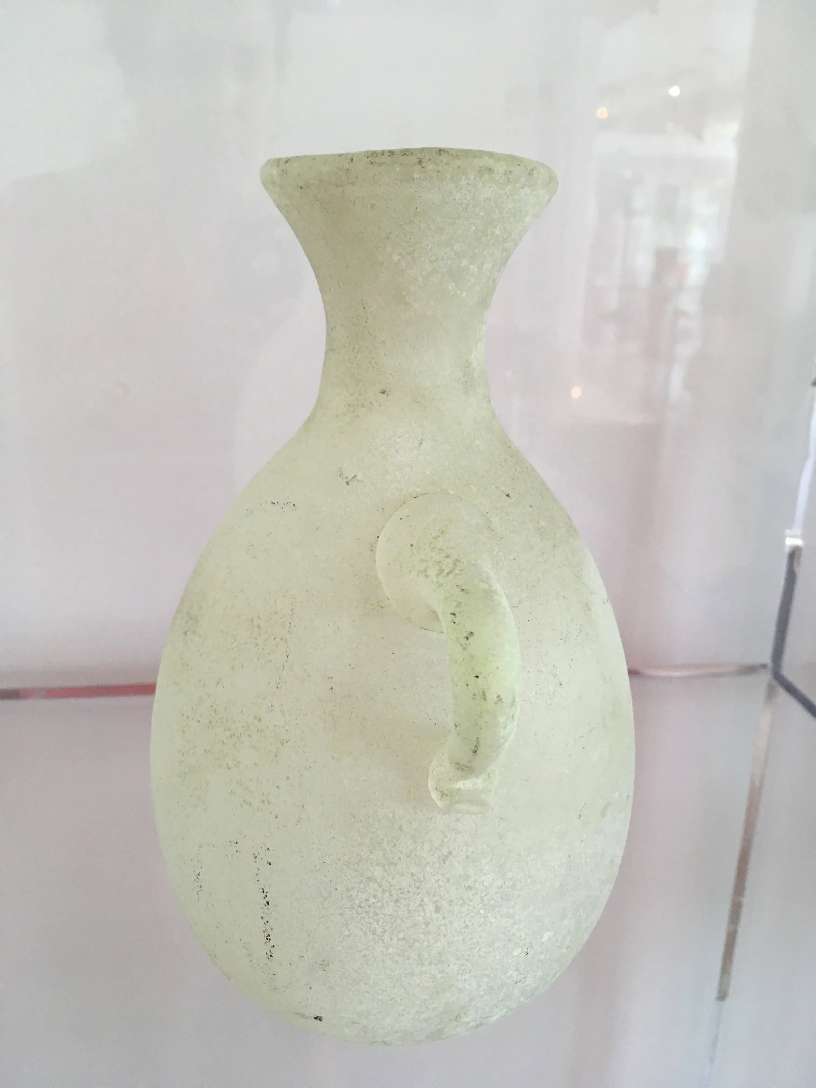 1970s Murano Glass Pale Green Scavo Vase - 5
