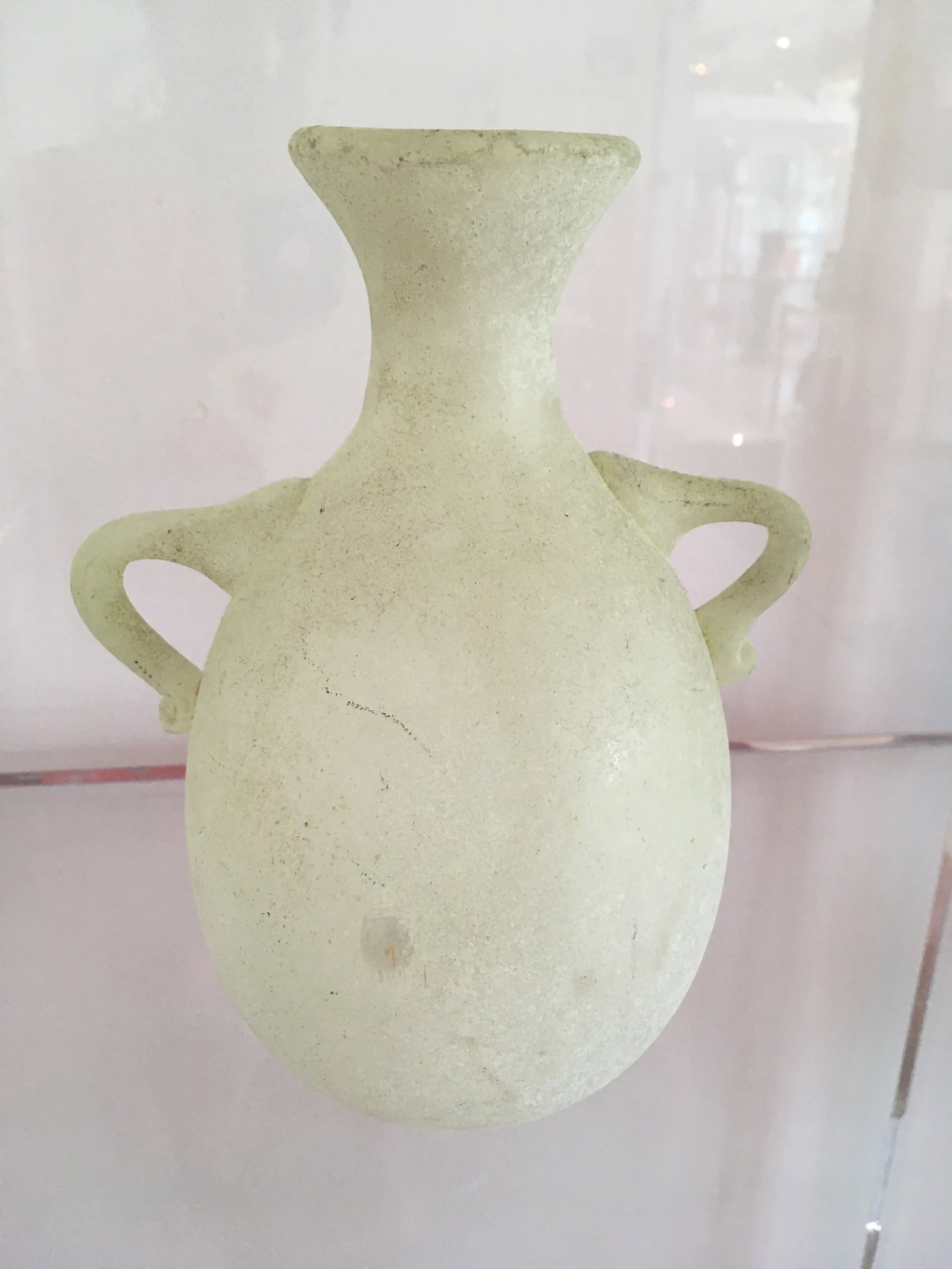 1970s Murano Glass Pale Green Scavo Vase - 6