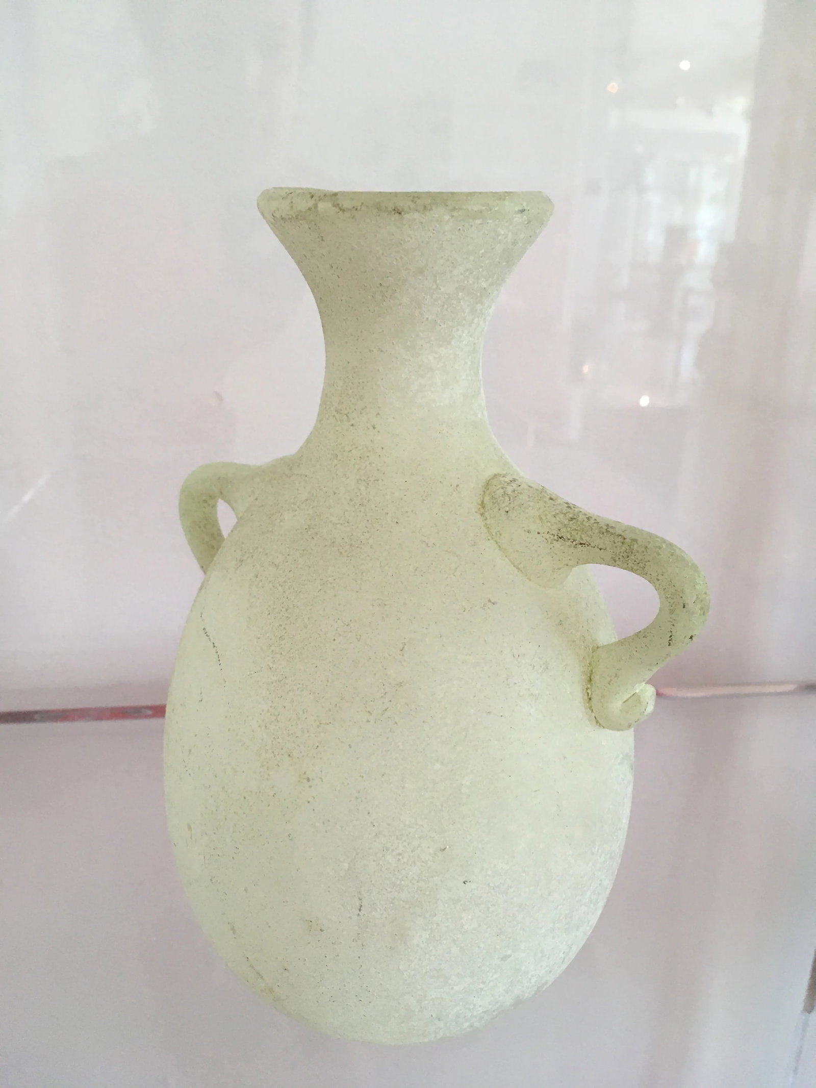 1970s Murano Glass Pale Green Scavo Vase - 7