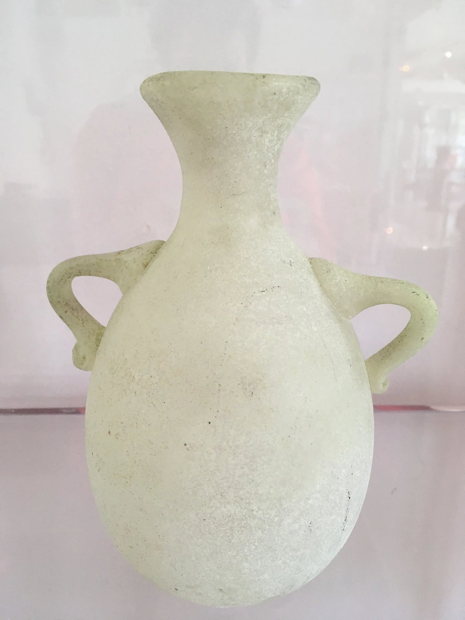 1970s Murano Glass Pale Green Scavo Vase - 8