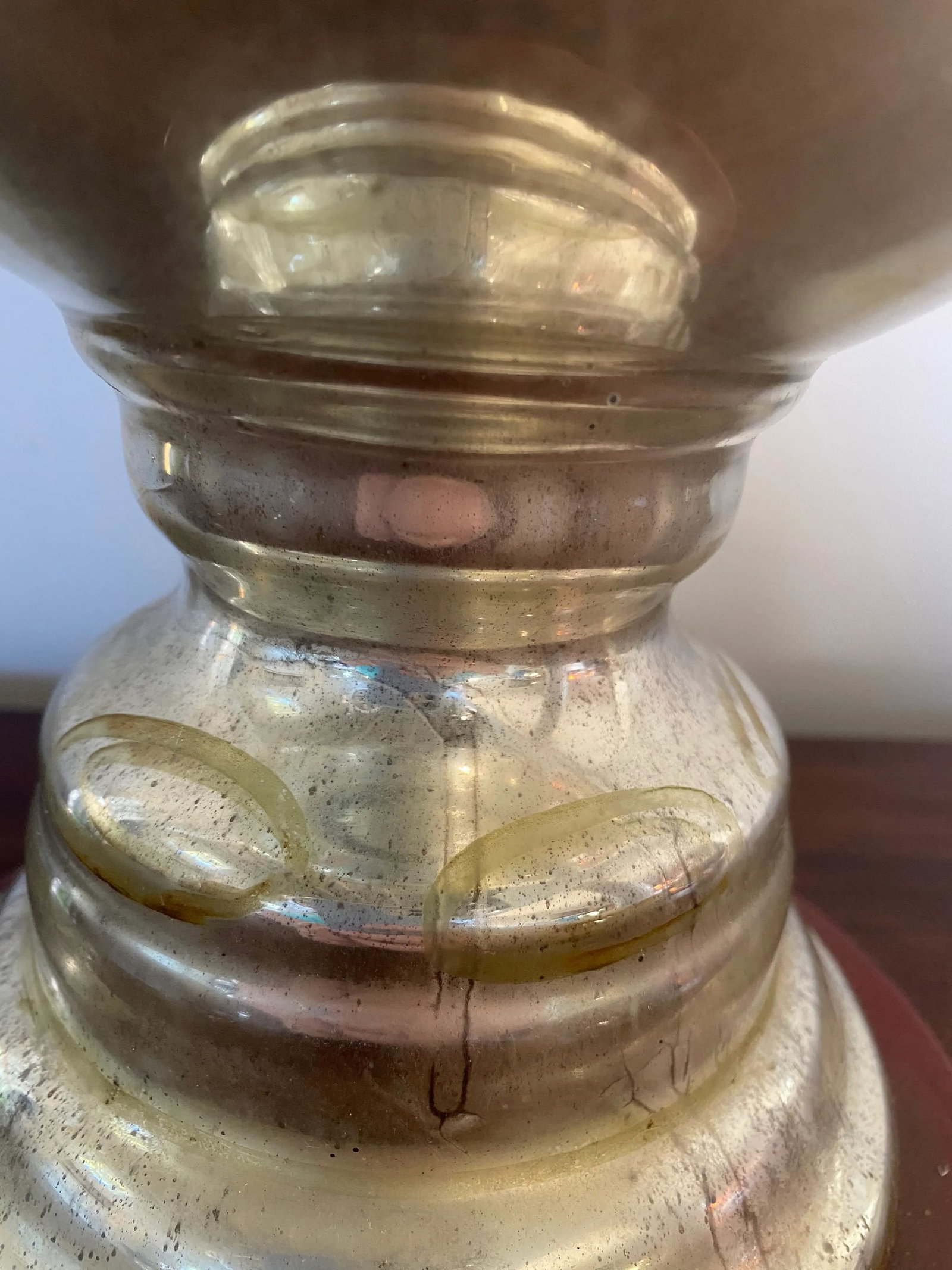 Antique Early 20th Century Mercury Glass Lamp - 3