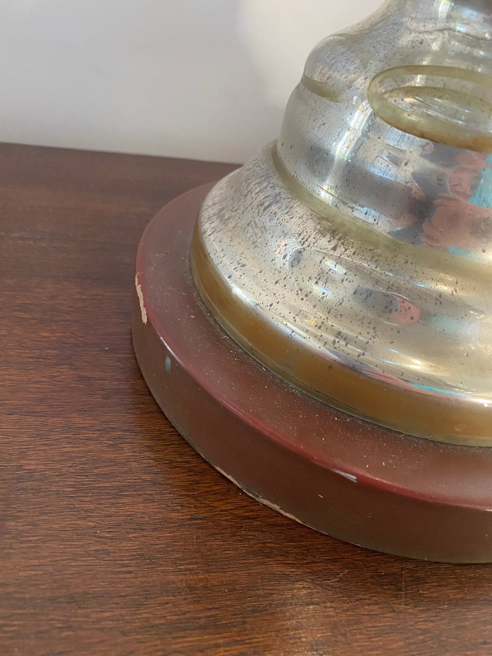 Antique Early 20th Century Mercury Glass Lamp - 4
