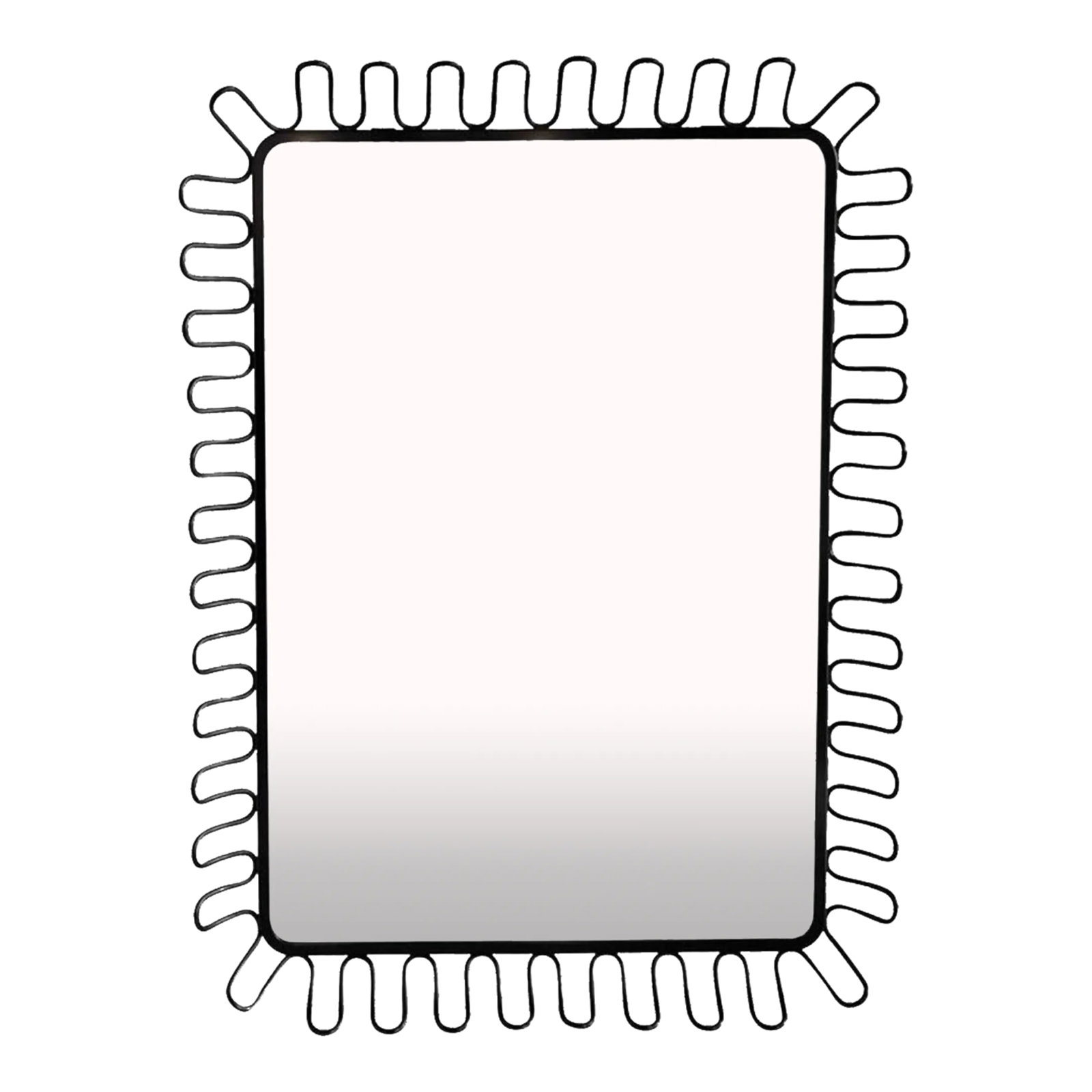 1980s Postmodern French Insp Lacquered Spiral Framed Danish Metal Wall Mirror (1 of 6)