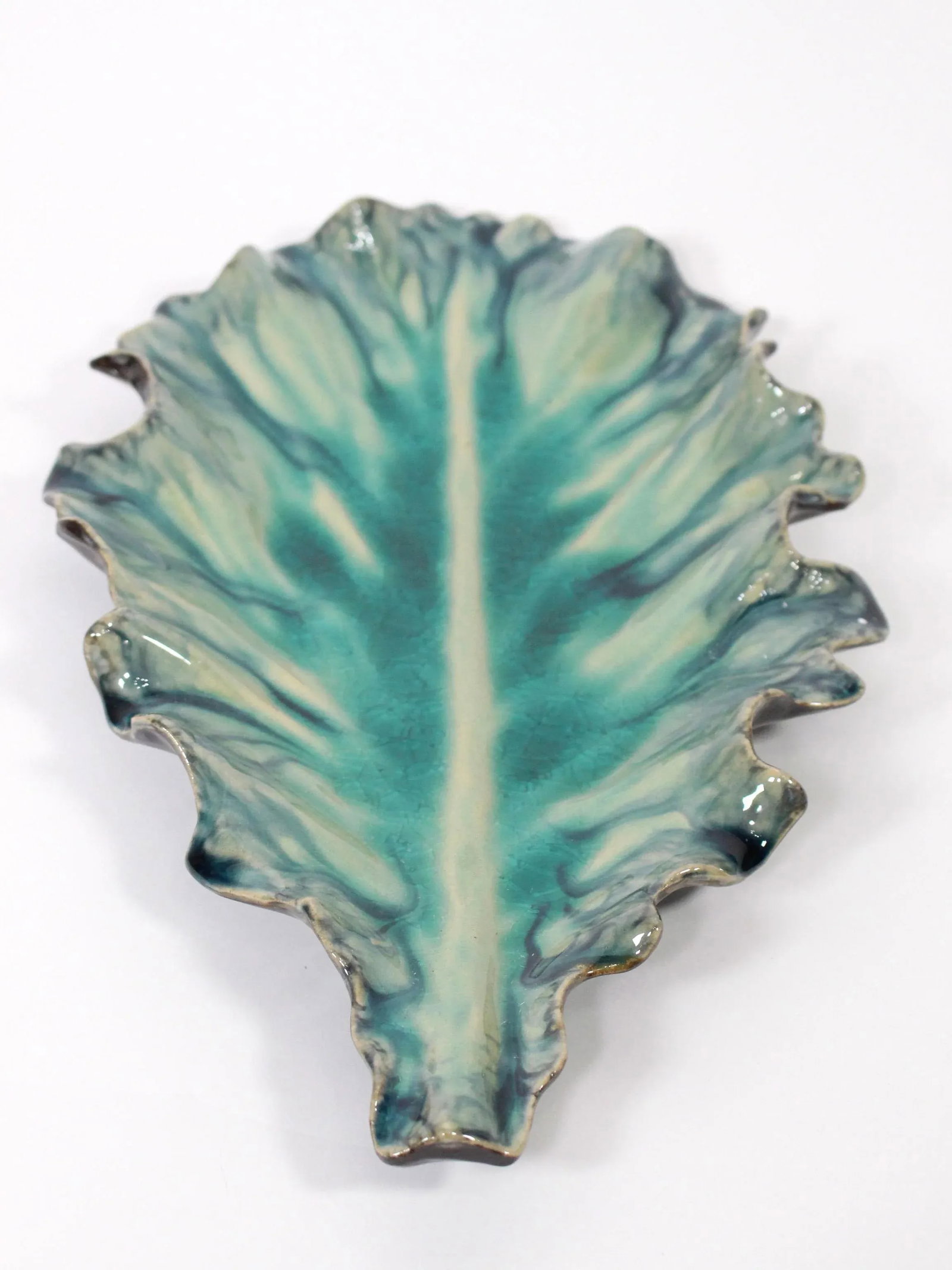Majolica Platter in Aquamarine by Jardins en Fleur - 2