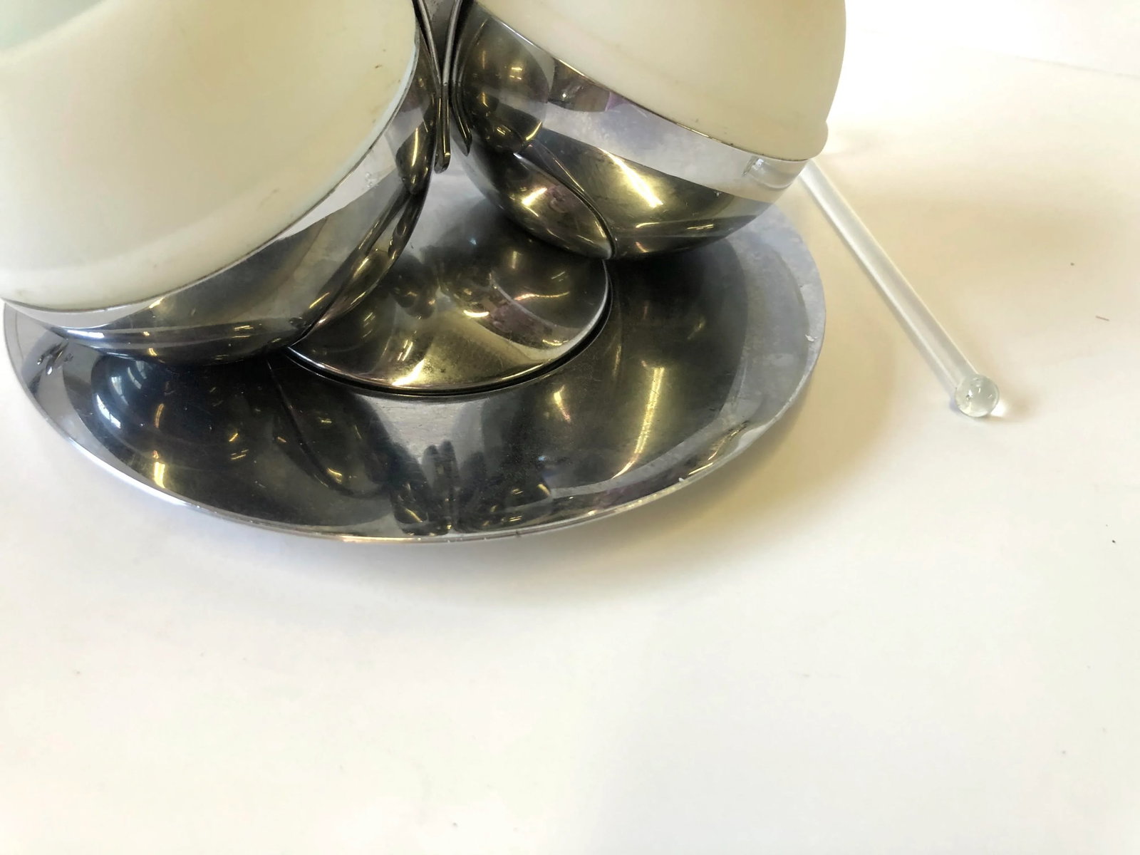 Art Deco Chrome and Glass Serving Piece by Chase - Set of 4 - 7