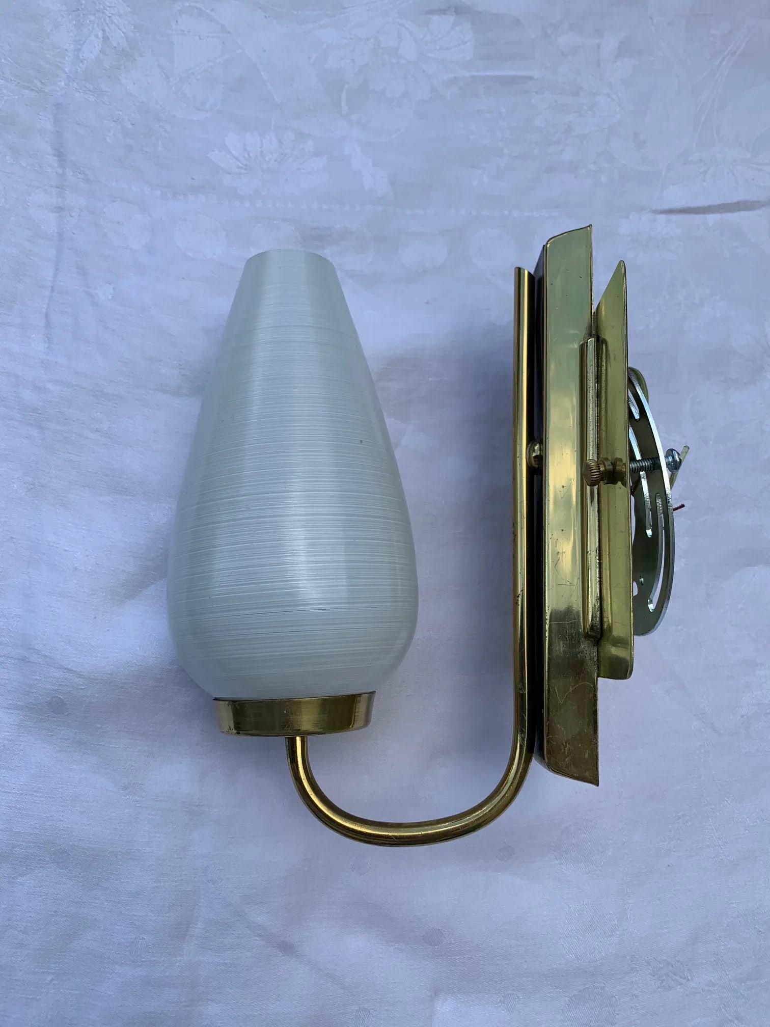 1950s Stilnovo Style White Black and Brass Sconces - a Pair - 6