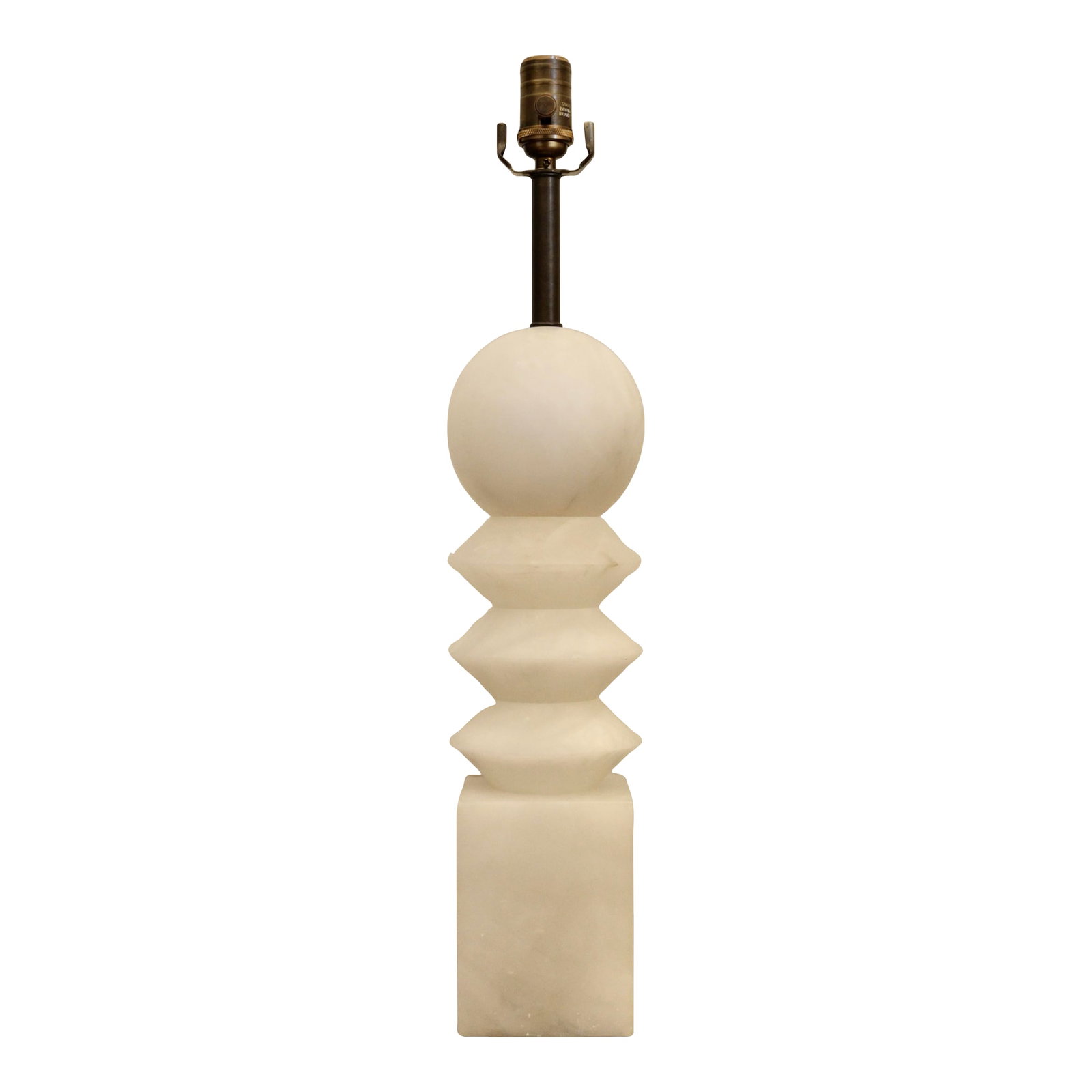 Large Scale Modernist Form Alabaster Lamp (1 of 4)
