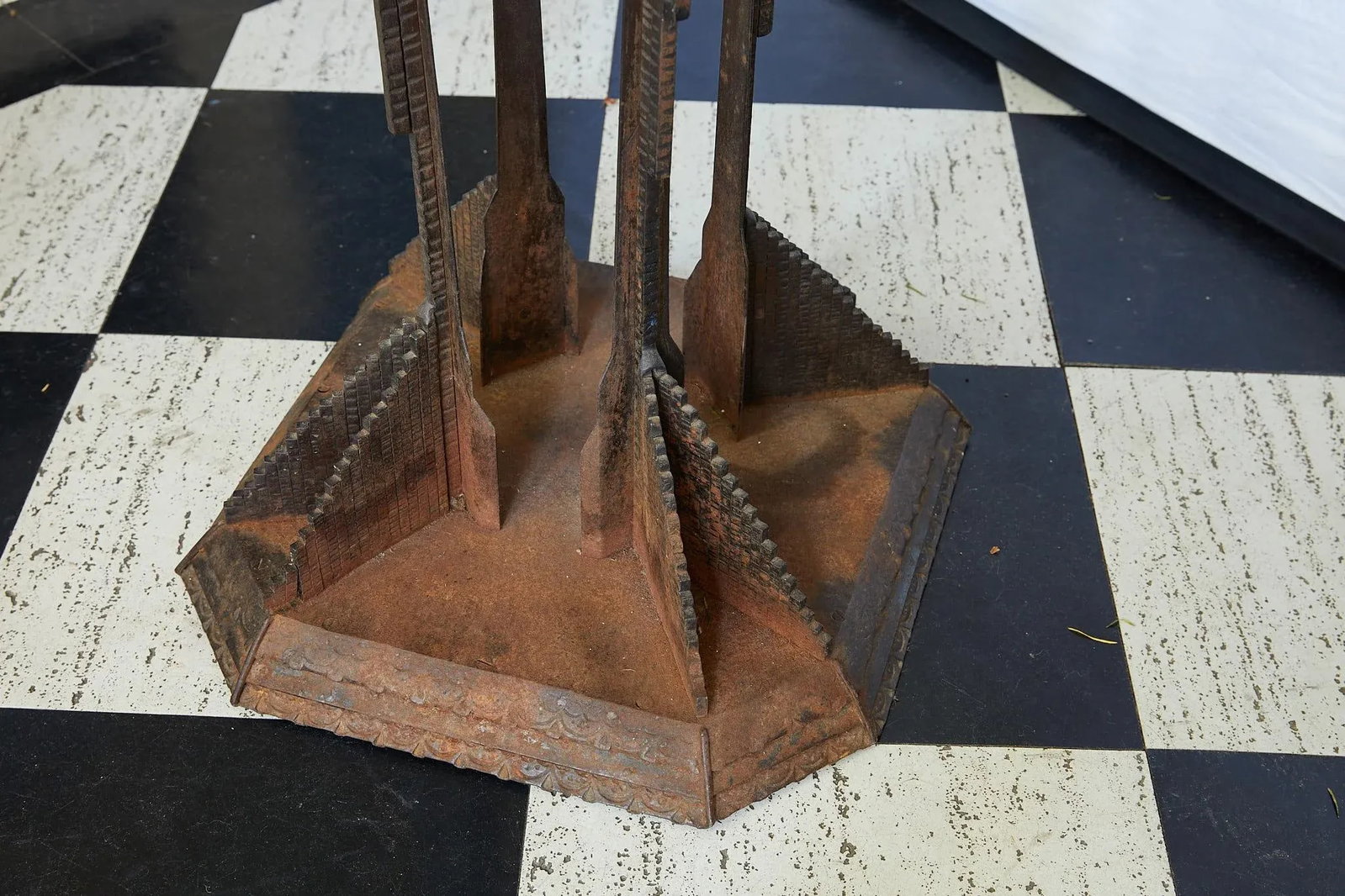 Art Deco Iron Pedestal Planter - 10