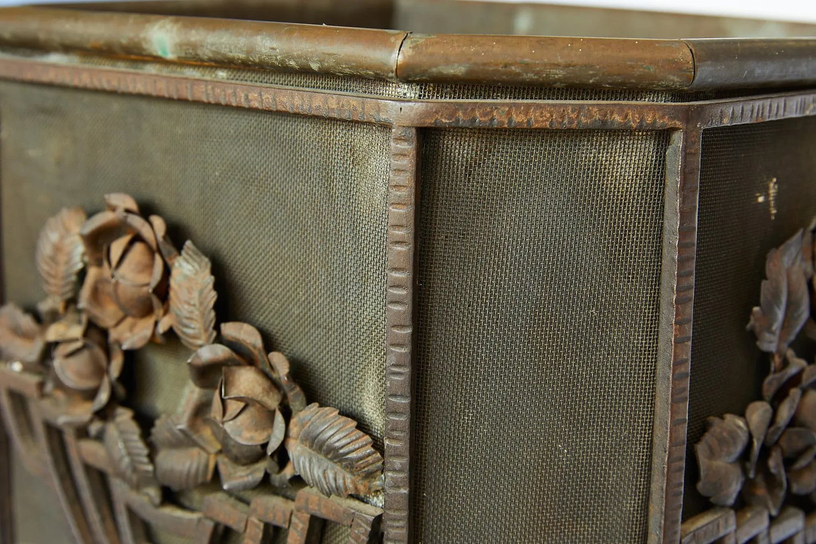 Art Deco Iron Pedestal Planter - 12