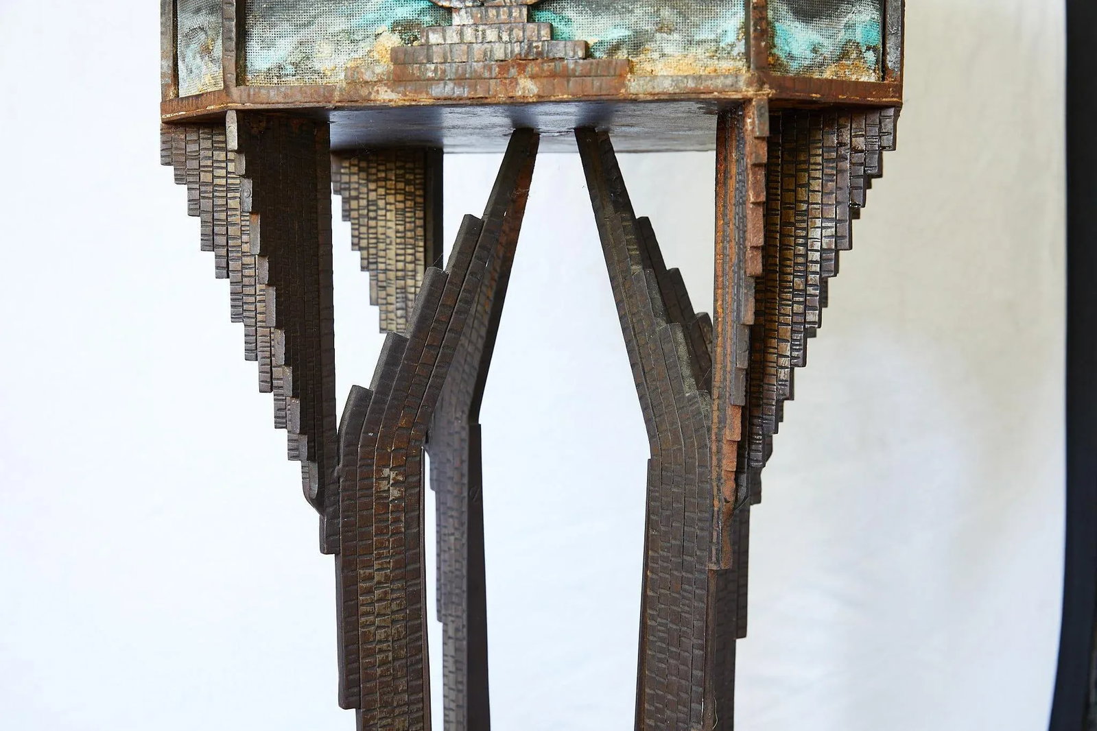 Art Deco Iron Pedestal Planter - 9