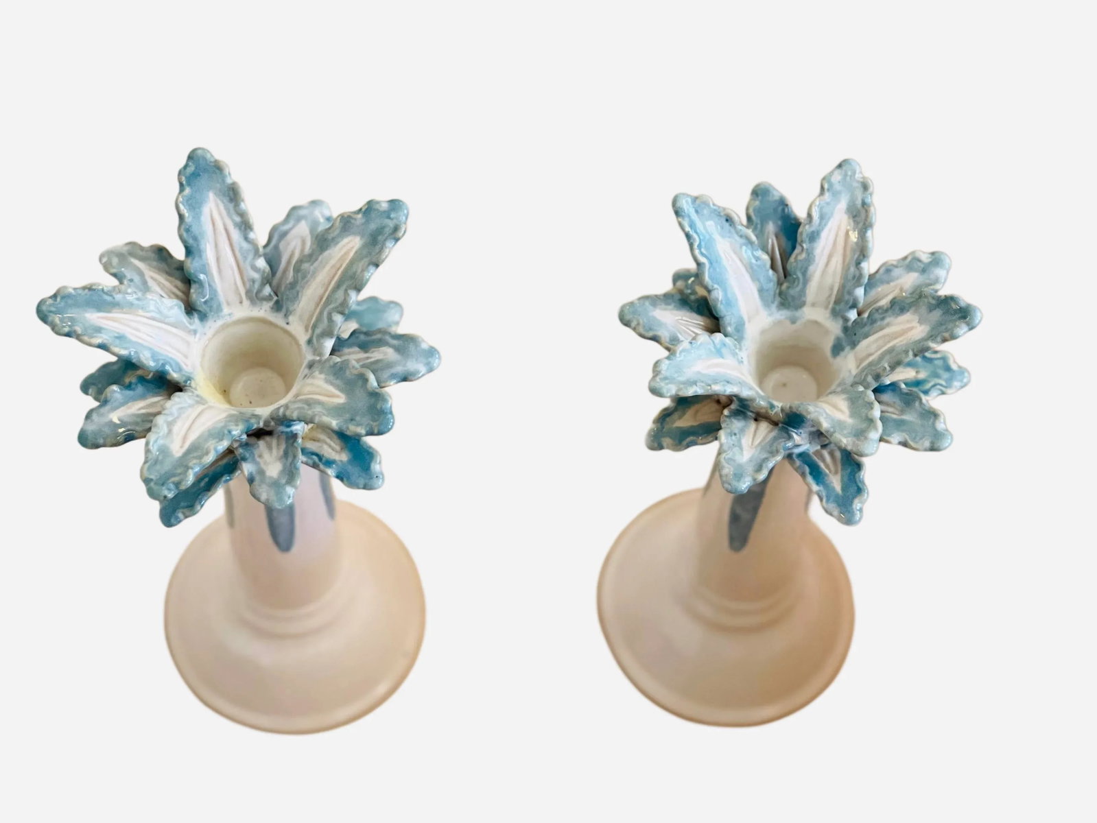Tall Pair of Palm Beach Style Palm Tree Candle Holders - 6