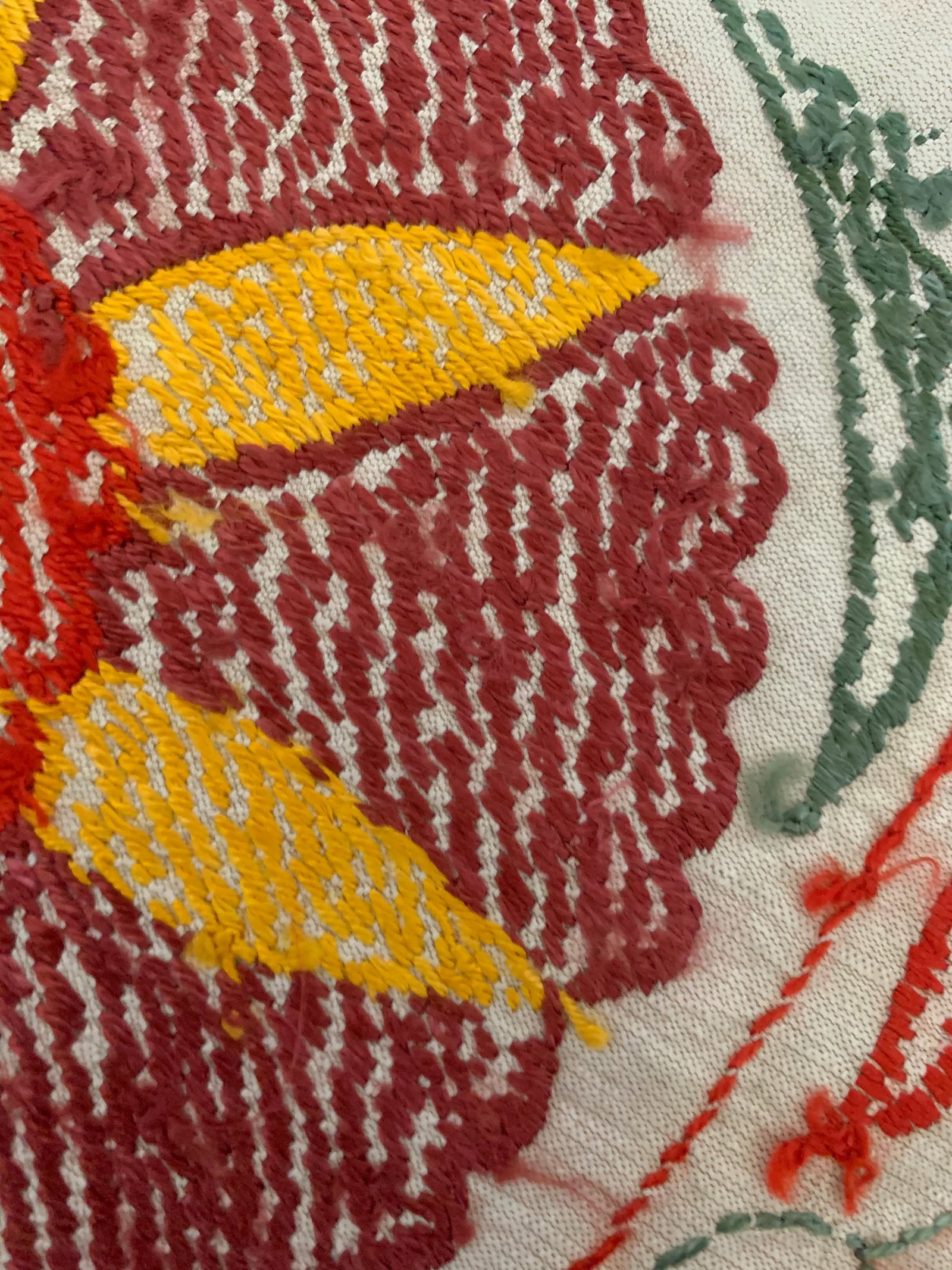 Vintage Colorful Hand Embroidered Floral Pommagranite Suzani Textile Bukhara Uzbekistan - 8