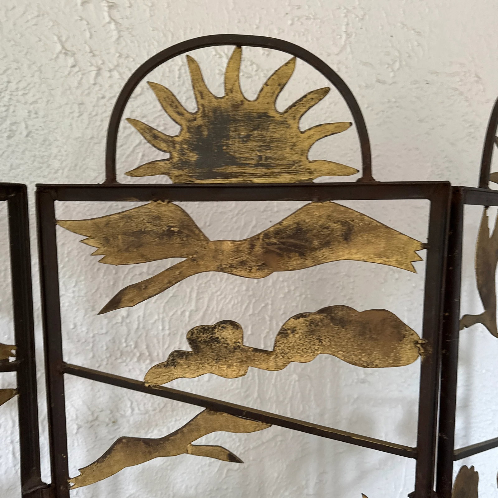 A Vintage Metalwork Room Divider With Animals, Figures and Naturalistic Objects - 2