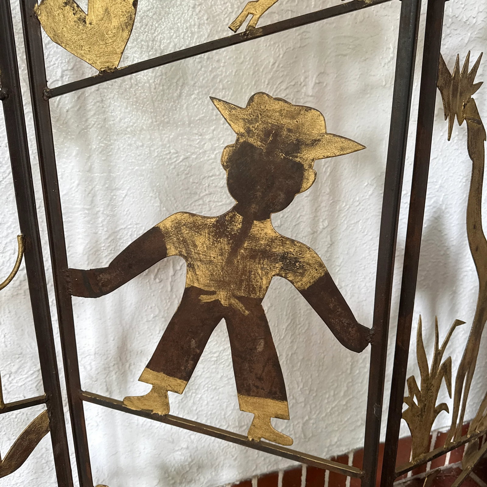 A Vintage Metalwork Room Divider With Animals, Figures and Naturalistic Objects - 3