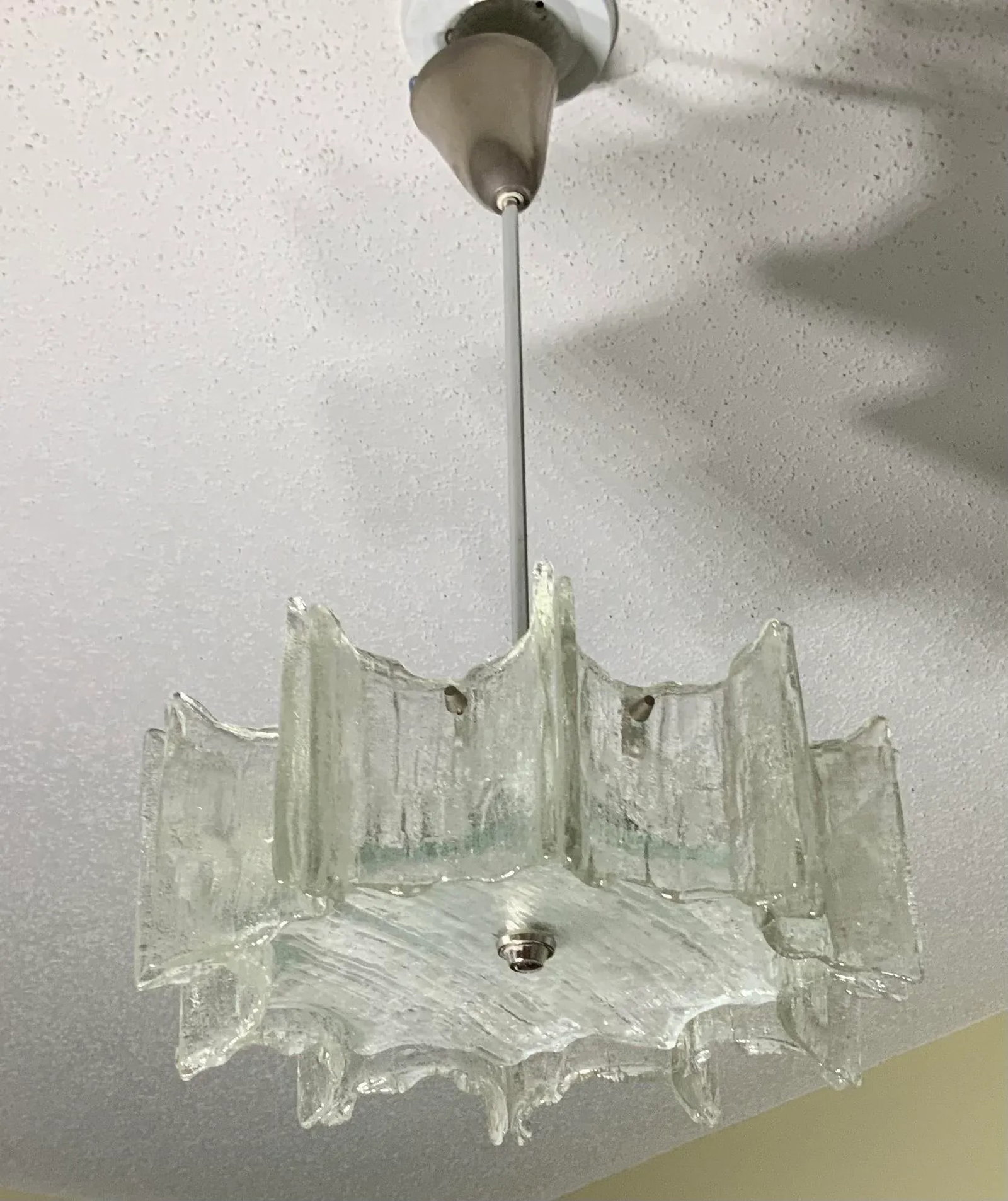 Vintage 1960s Texture Glass Chandelier - 13