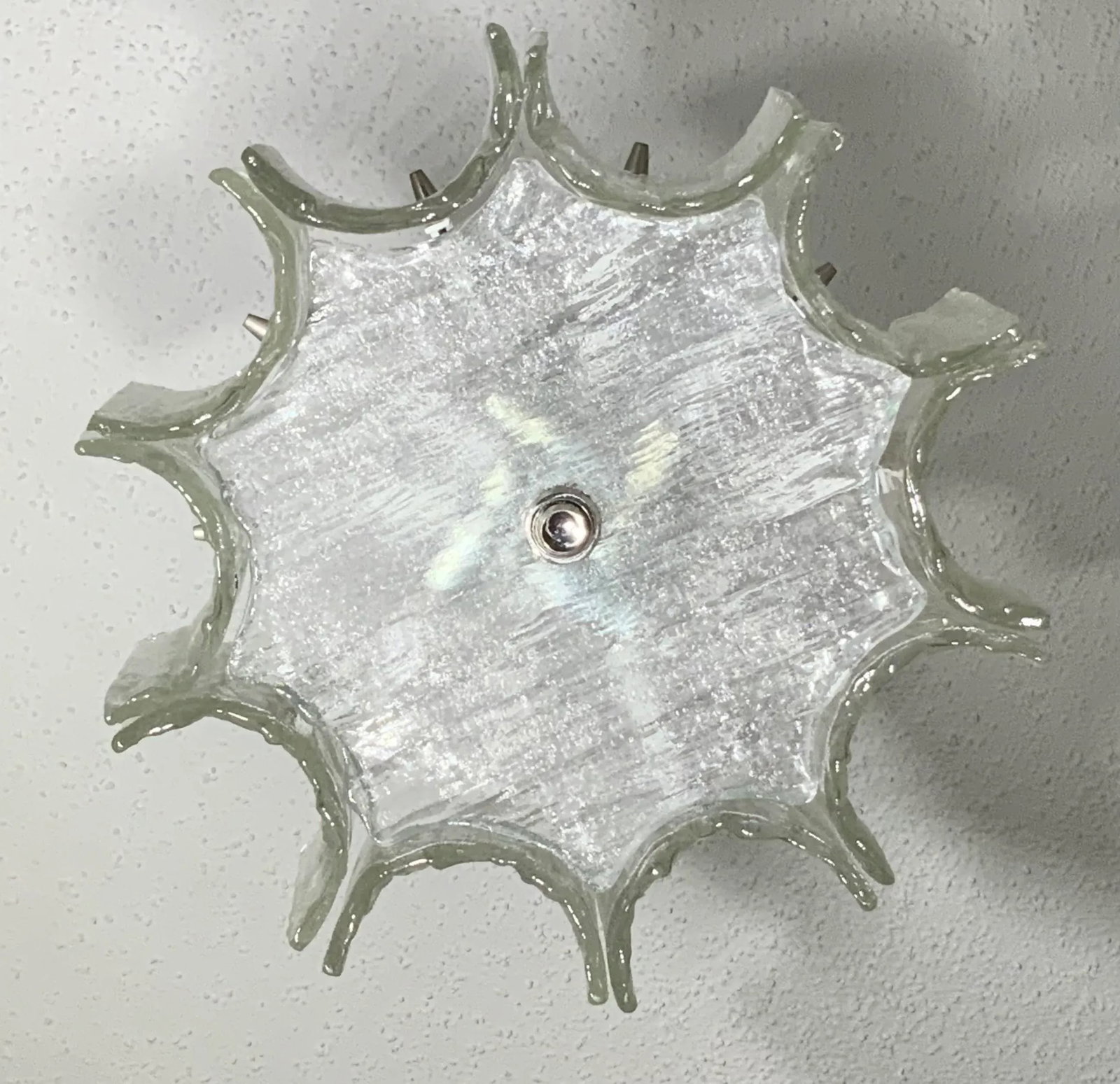 Vintage 1960s Texture Glass Chandelier - 8