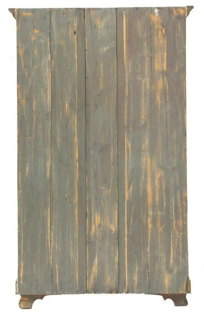 Antique Rustic Farmhouse Distressed Painted Hall Tree - 2
