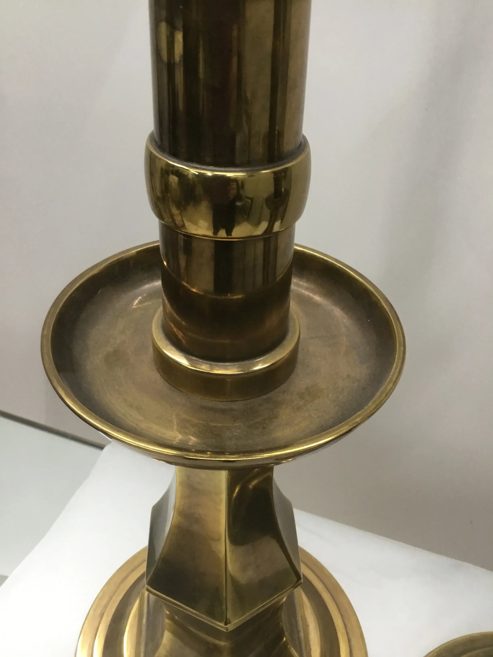 Tall Vintage Patinated Brass Stiffel Lamps - a Pair - 6