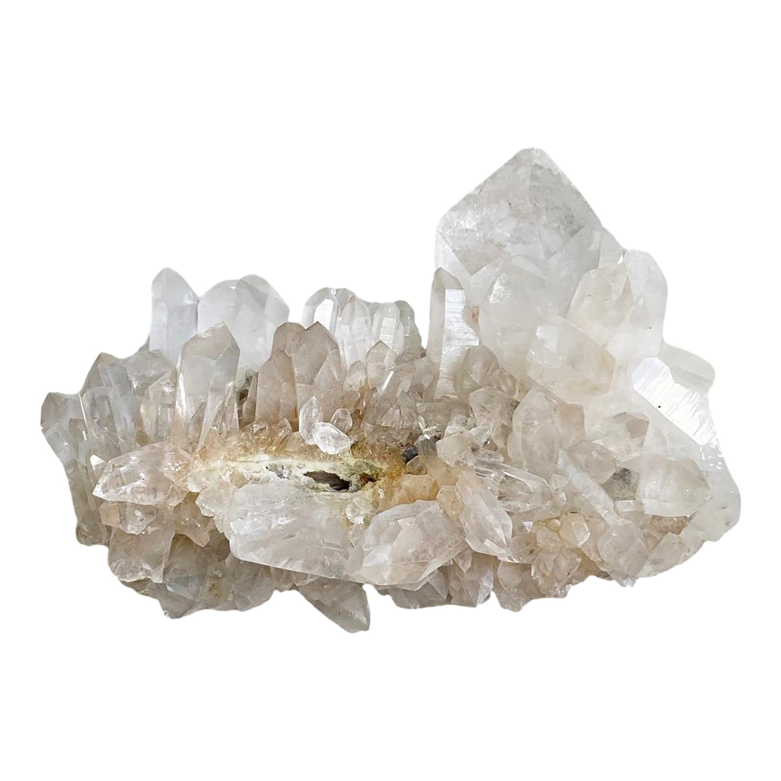 Large Quartz Cluster Iron Inclusions - Clear Points, Red Hematite Veins - Healing Display Crystal (1 of 9)