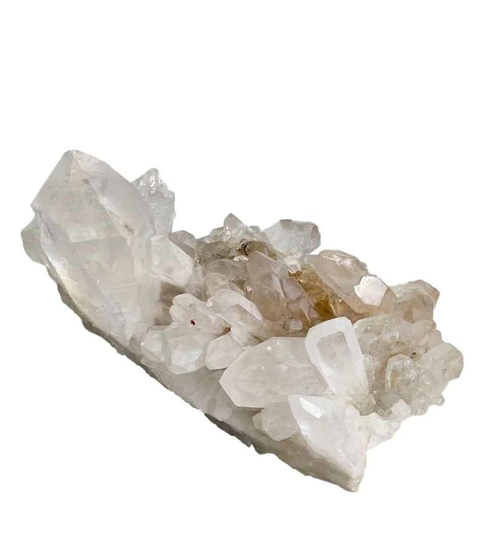 Large Quartz Cluster Iron Inclusions - Clear Points, Red Hematite Veins - Healing Display Crystal - 3