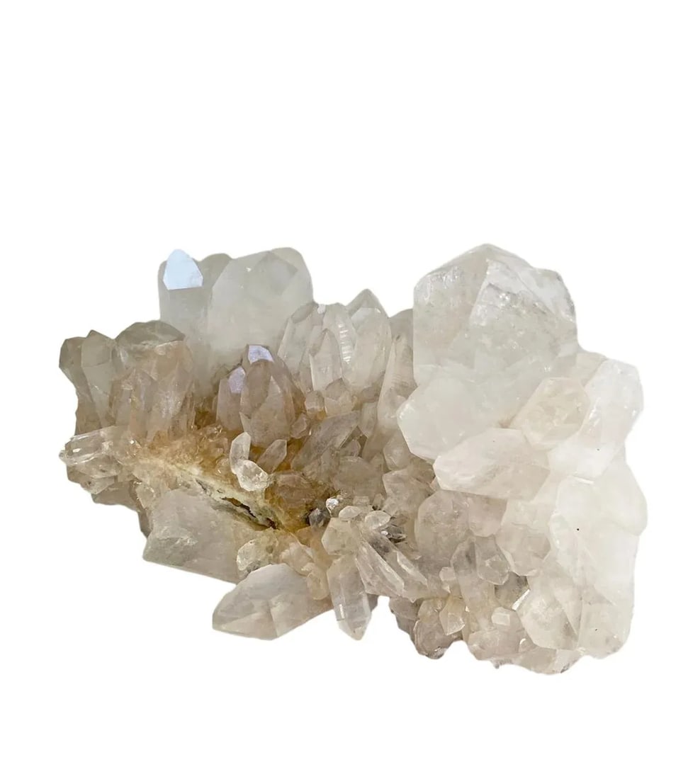 Large Quartz Cluster Iron Inclusions - Clear Points, Red Hematite Veins - Healing Display Crystal - 4