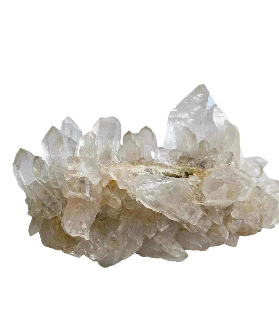 Large Quartz Cluster Iron Inclusions - Clear Points, Red Hematite Veins - Healing Display Crystal - 5