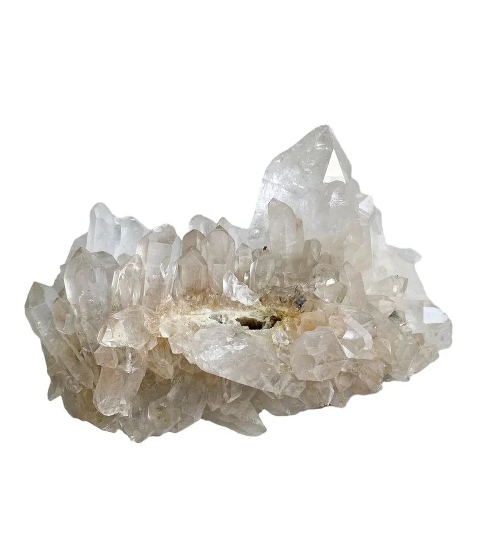 Large Quartz Cluster Iron Inclusions - Clear Points, Red Hematite Veins - Healing Display Crystal - 7