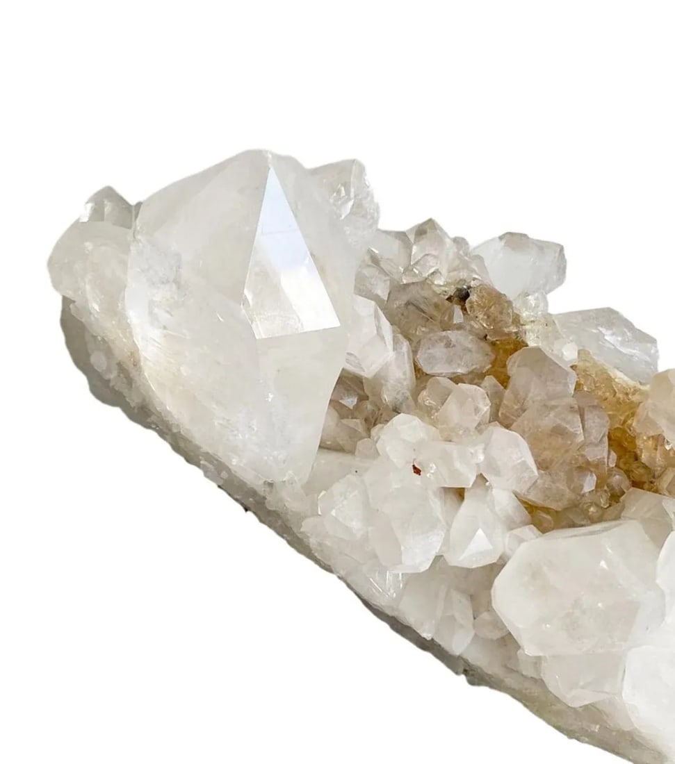 Large Quartz Cluster Iron Inclusions - Clear Points, Red Hematite Veins - Healing Display Crystal - 8