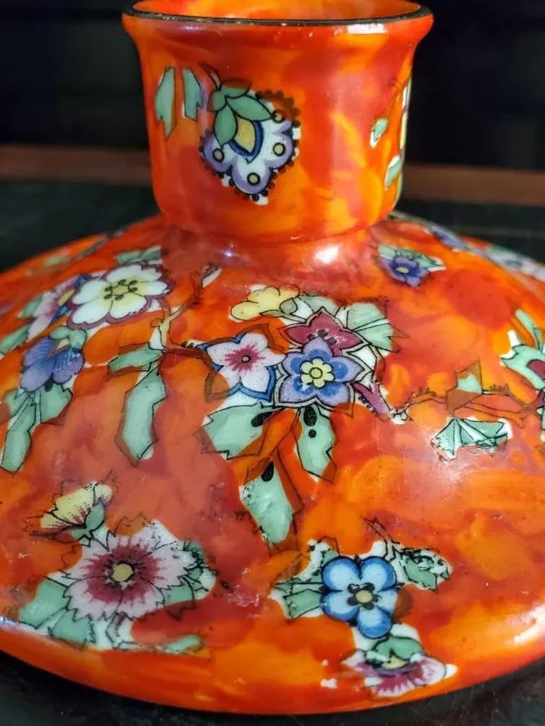 Bohemian Handmade Glazed Porcelain Antique Boho Chic Candlestick Candle Holder Pair - Imported by Ge - 7