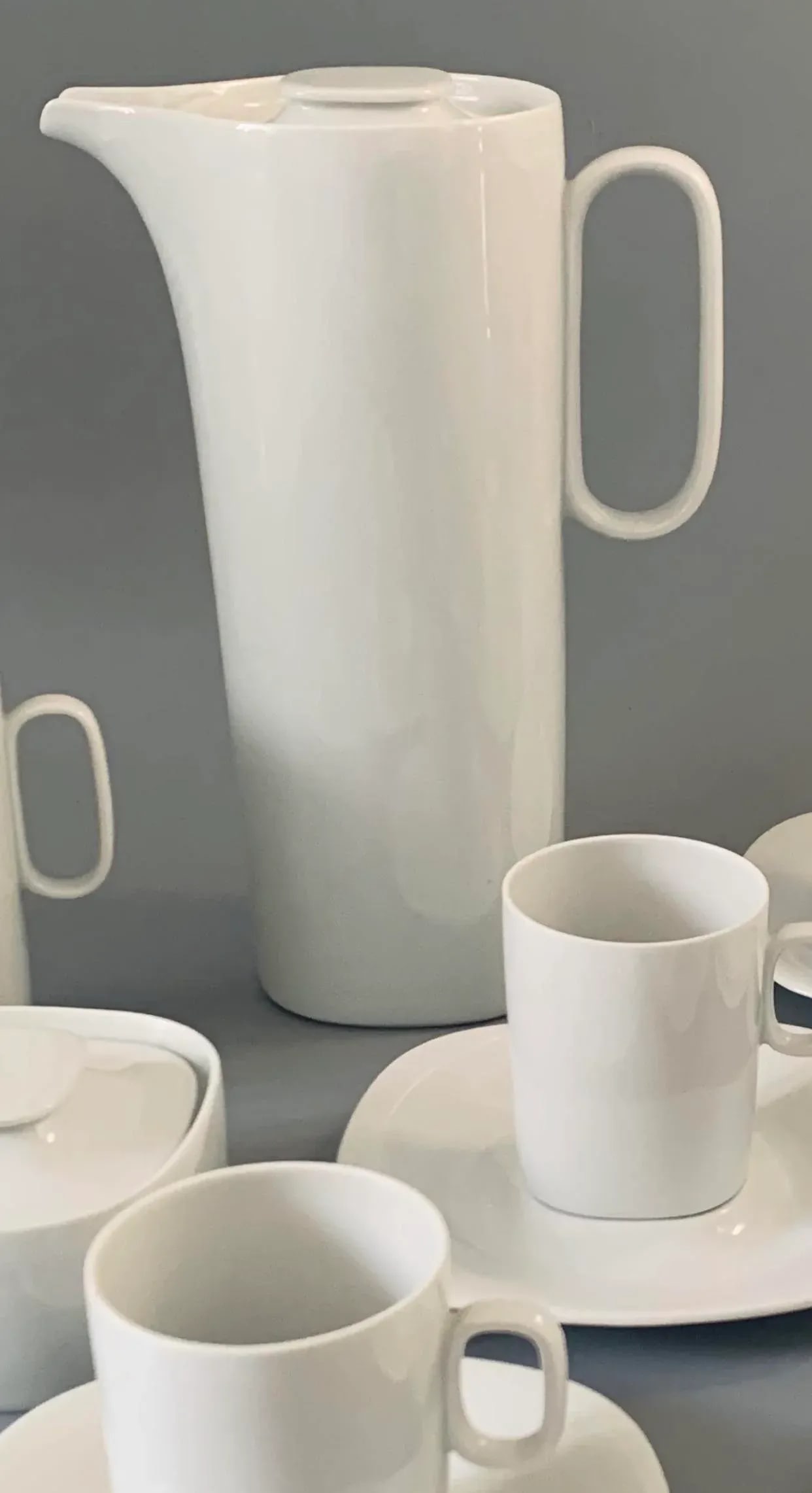 1970s MCM Gerald Gulotta for Langenthal Switzerland Espresso Coffee Service Block in Transition Whit - 4