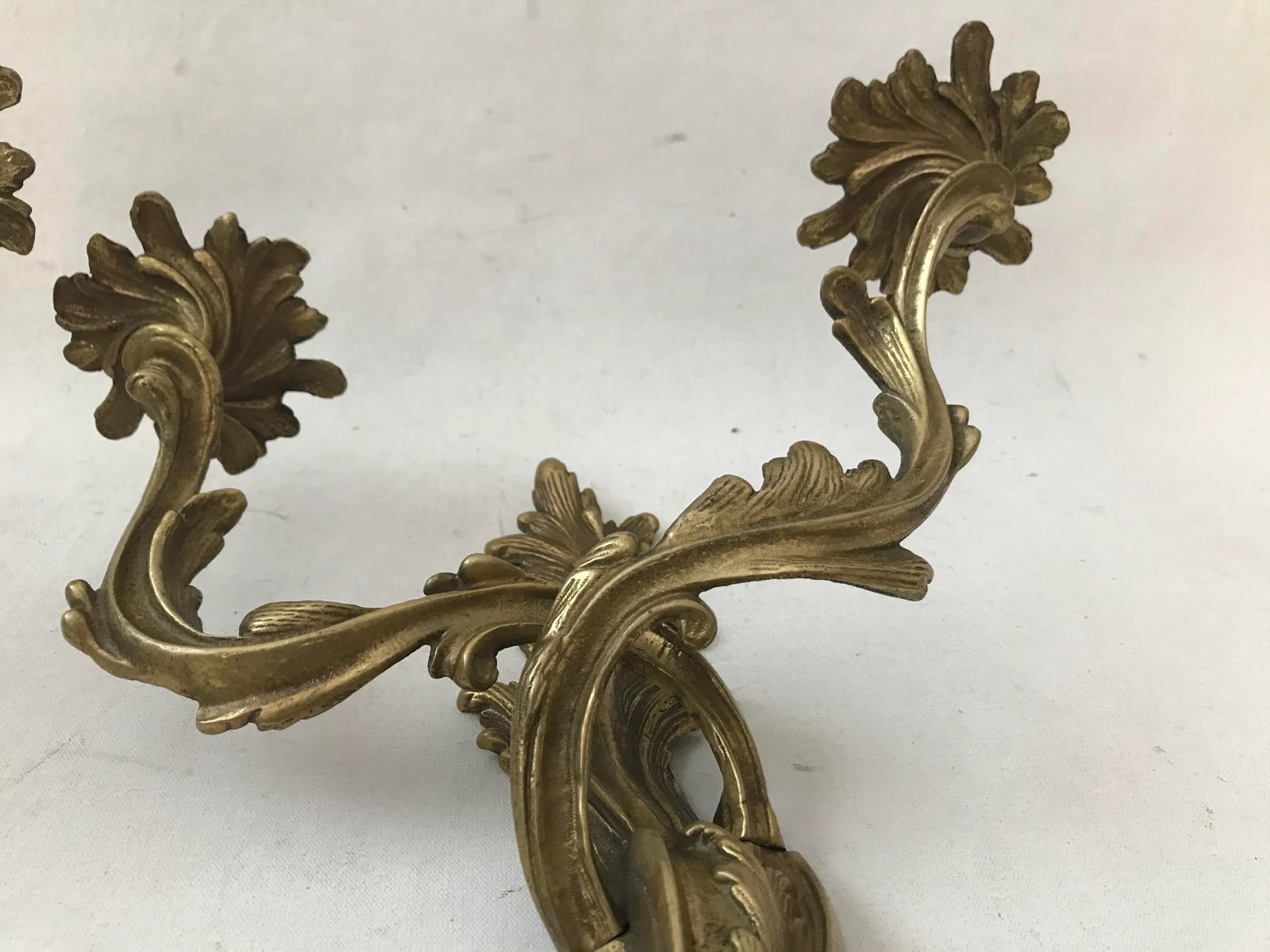 Louis XV Style Glo-Mar Artworks Brass Sconces Candle Holders - 9