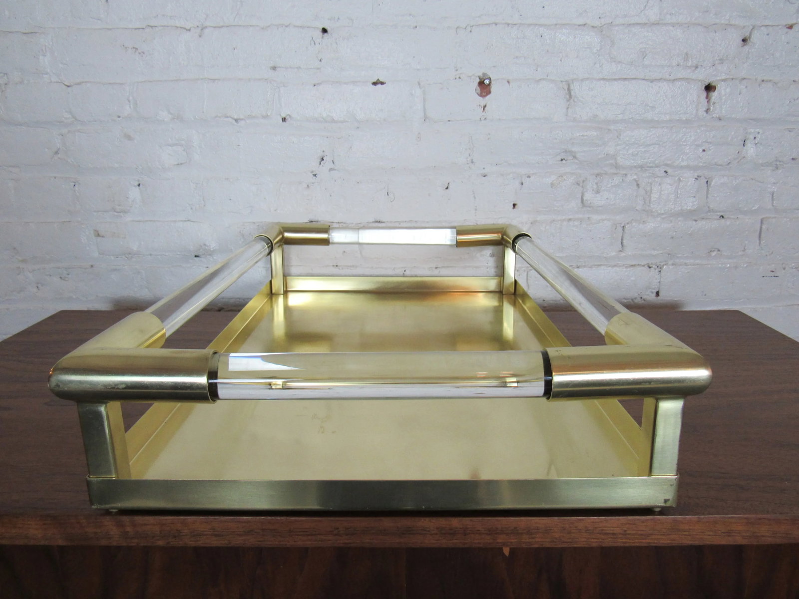 Vintage Brass and Lucite Tray - 2