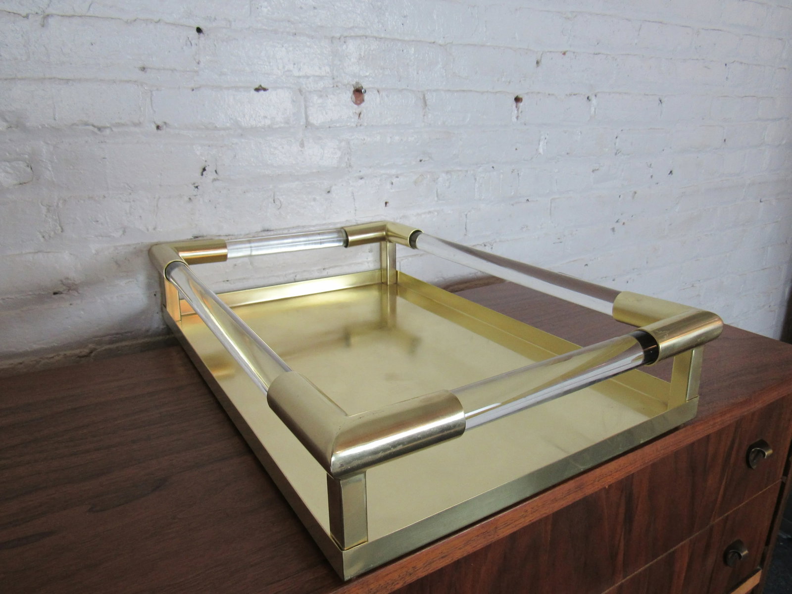 Vintage Brass and Lucite Tray - 3