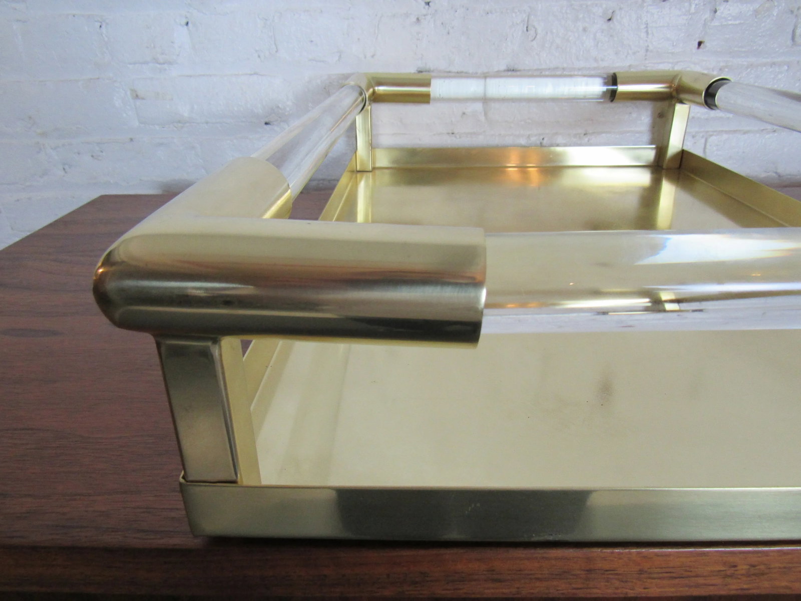 Vintage Brass and Lucite Tray - 6